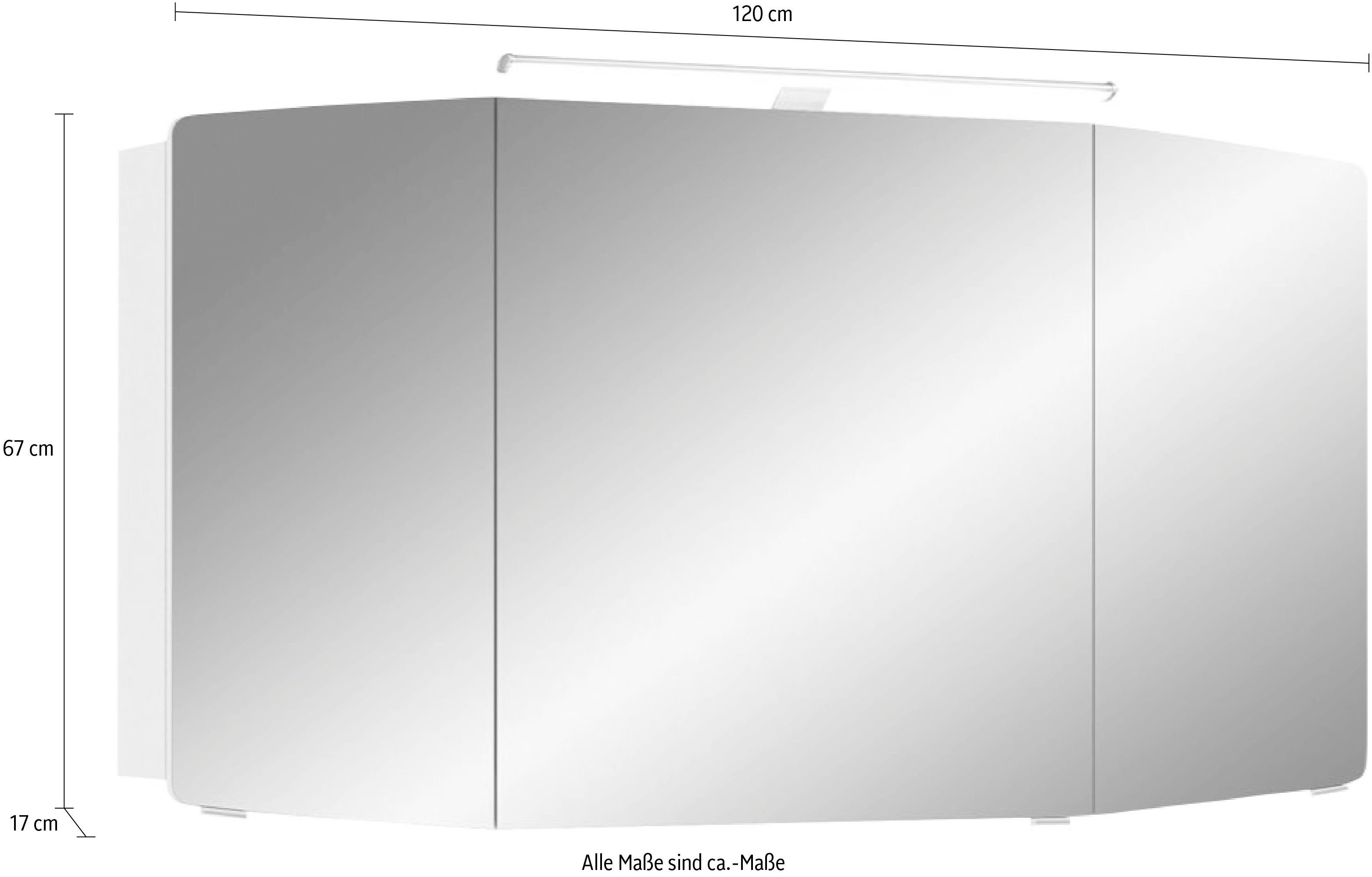 Spiegelschrank Sprint | Glanz Cassca Weiß Glanz PELIPAL Breite Weiß 120cm Badmöbel,