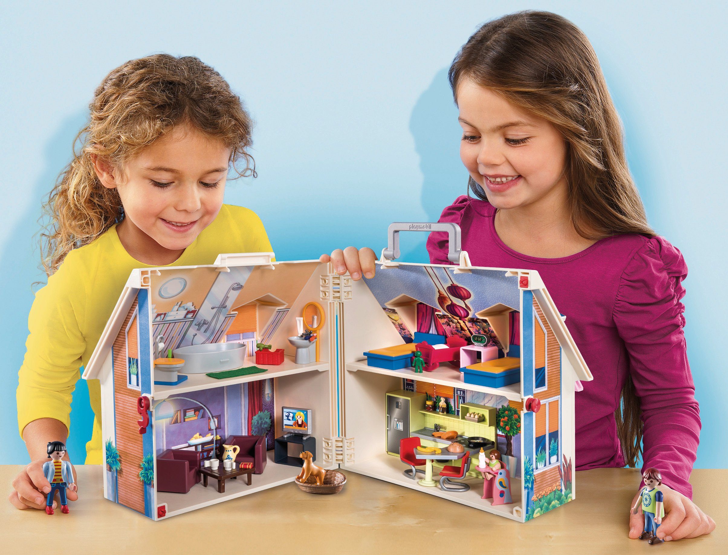 Playmobil® Mitnehm-Puppenhaus (70985), Dollhouse Konstruktions-Spielset, (64 St), Made in Europe – Bild 5 von 5