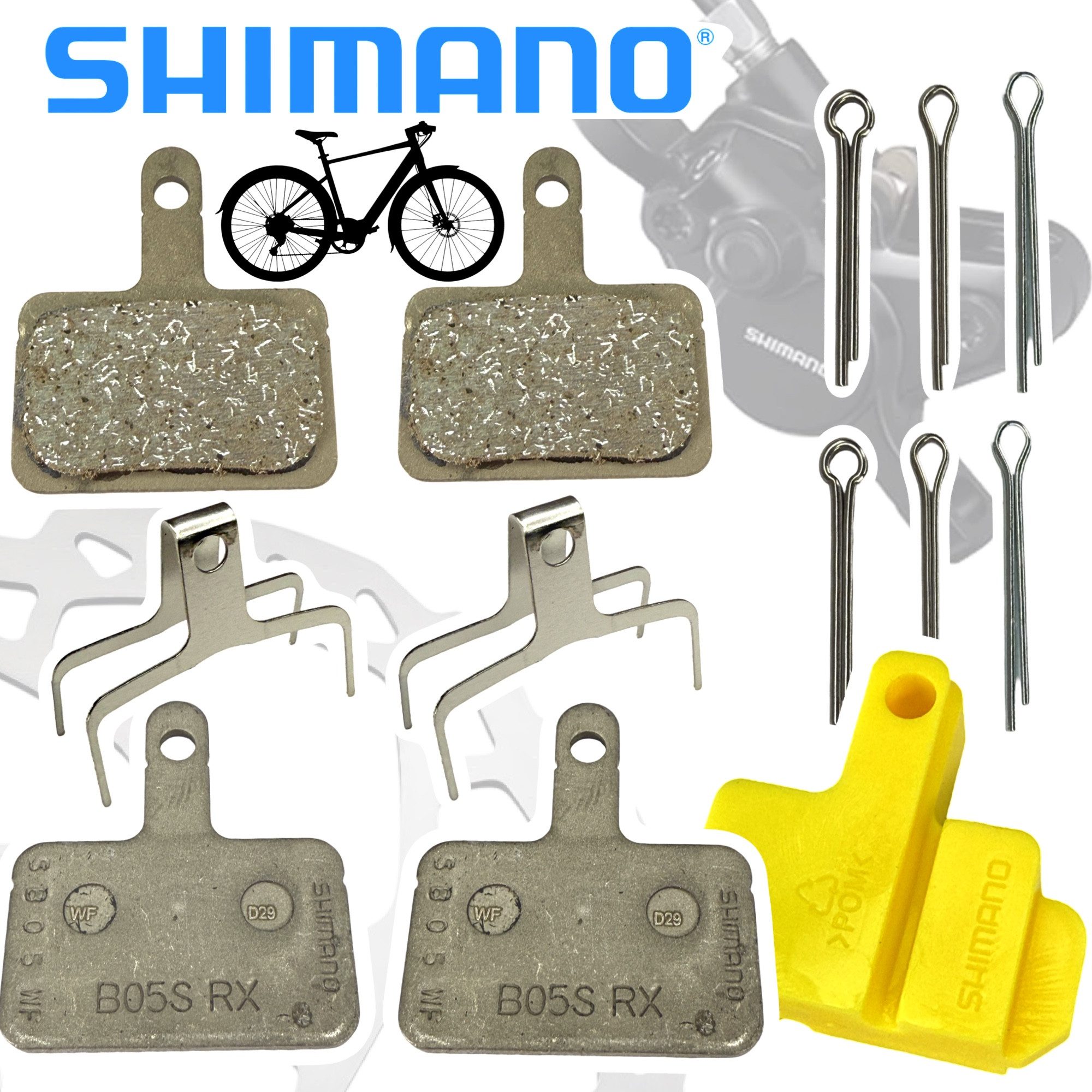 Shimano Scheibenbremse Shimano B05S Resine Fahrrad Scheibenbremsbeläge 2x paar + Bleedblock