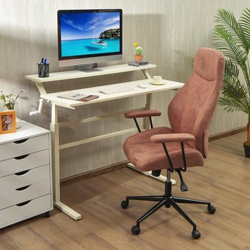 COSTWAY Bürostuhl, mit verstellbarer hoher Rückenlehne, abnehmbaren Armlehnen