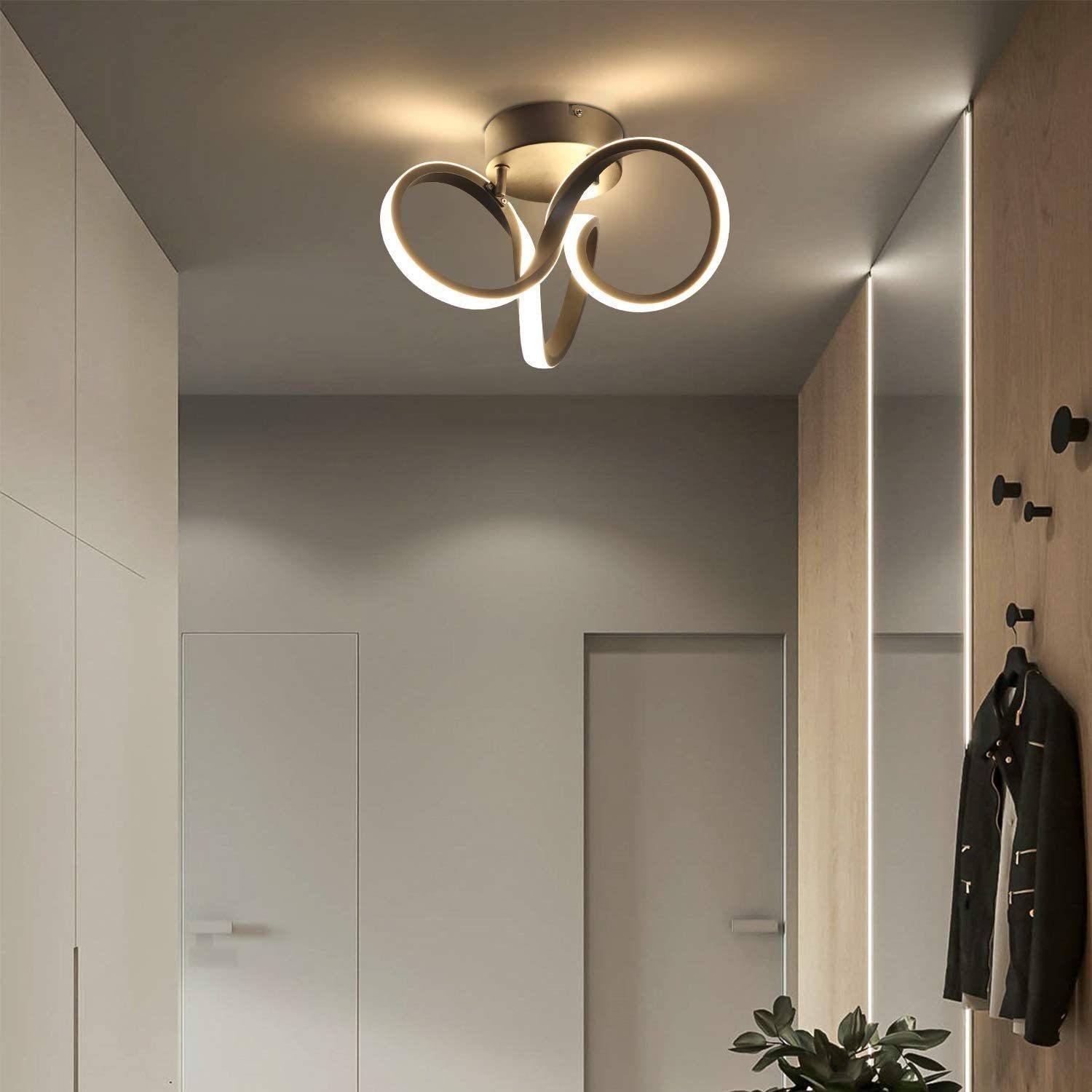Nettlife LED Deckenleuchte Wohnzimmer Schlafzimmer Schwarz günstig online kaufen