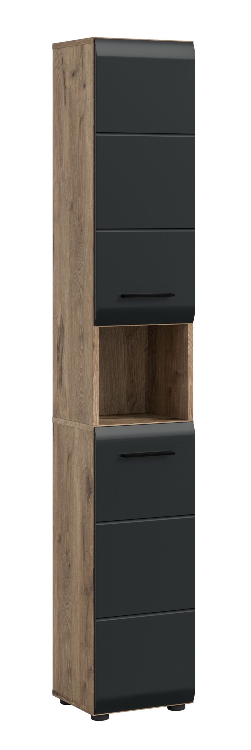 Aileenstore Hochschrank ARCTIC 30 cm Breite, Schwarz matt, 2 Türen