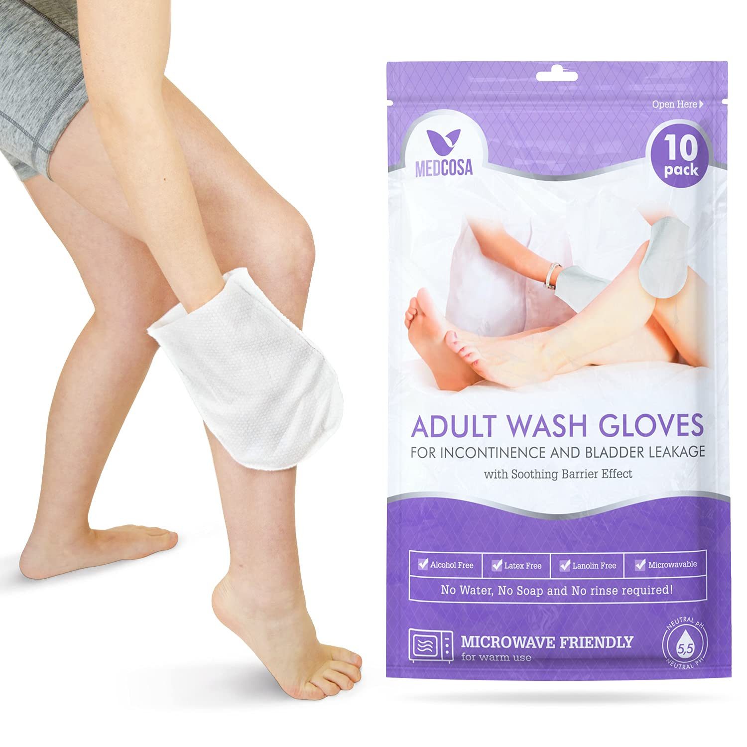 Medcosa Körperbürste Medcosa 50er Pack Reinigungstücher Einmalwaschlappen für Erwachsene -, 5-tlg.