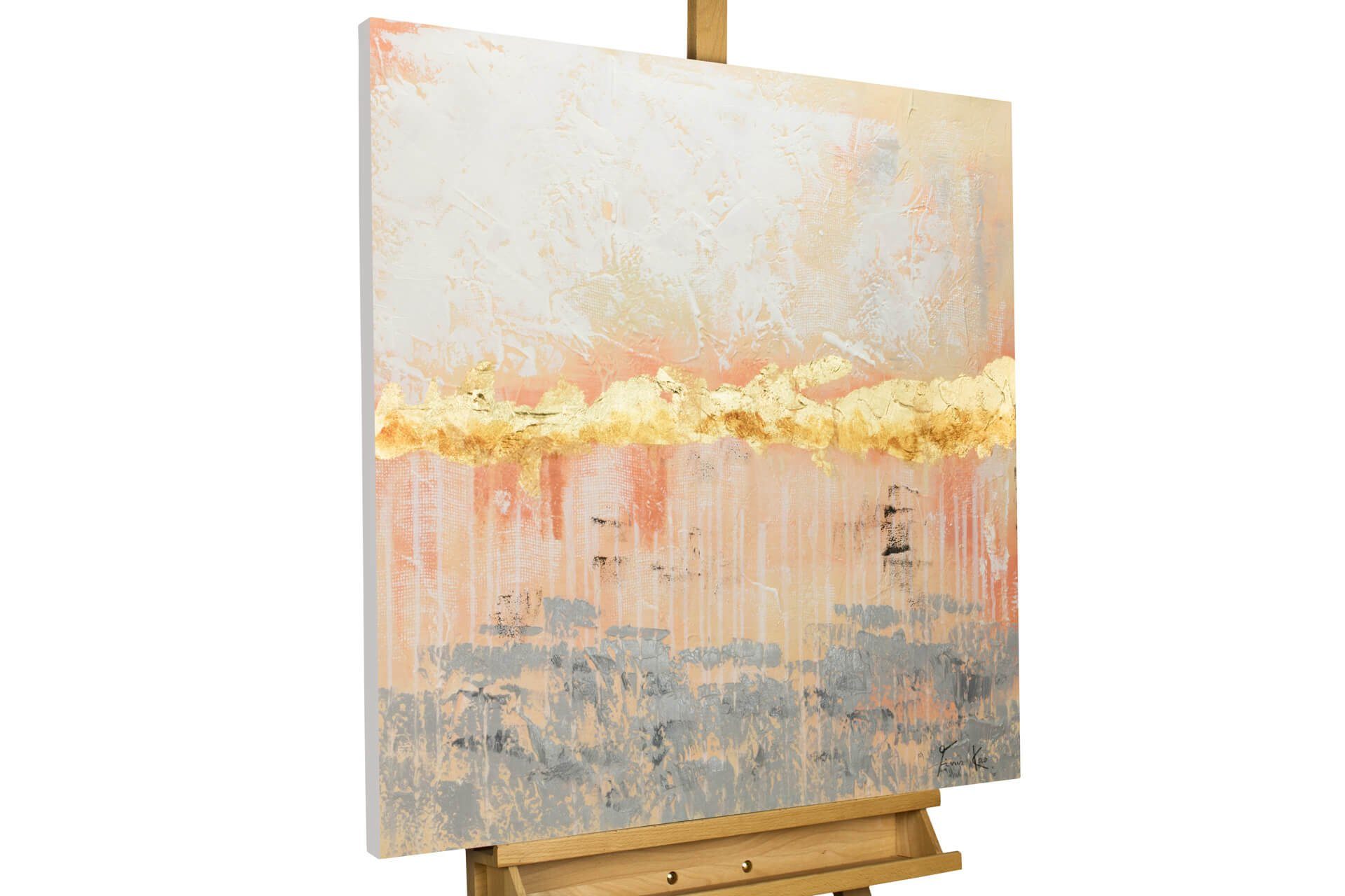 KUNSTLOFT Gemälde Mein Ein und Alles 80x80 cm, Leinwandbild 100% HANDGEMALT Wandbild Wohnzimmer
