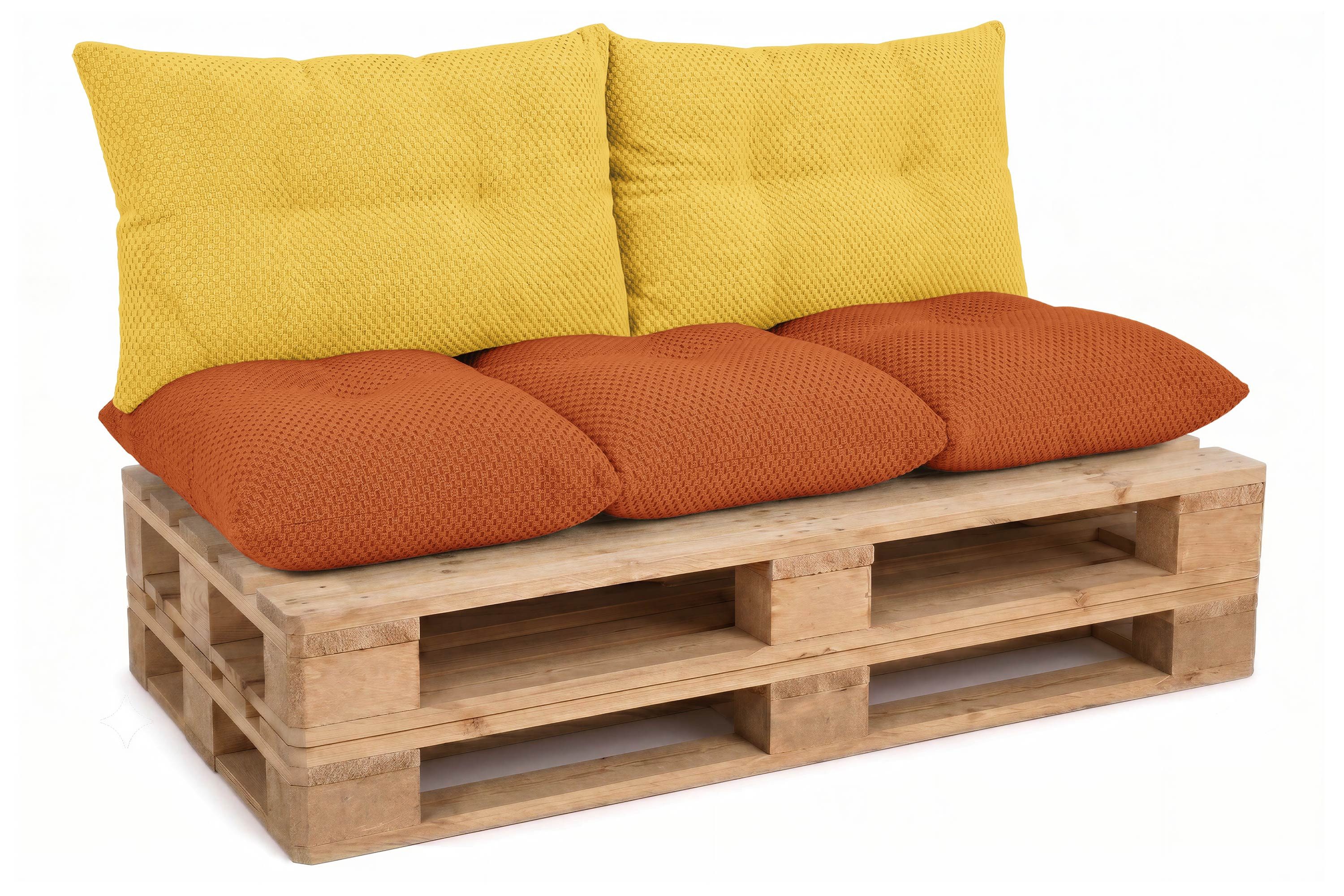 Amilian Palettenkissen Sitzkissen 120x60 cm + 2x Kissen 40x60 cm, 3-teiliges Set Inklusive Füllung für Europaletten Balkon Terrasse