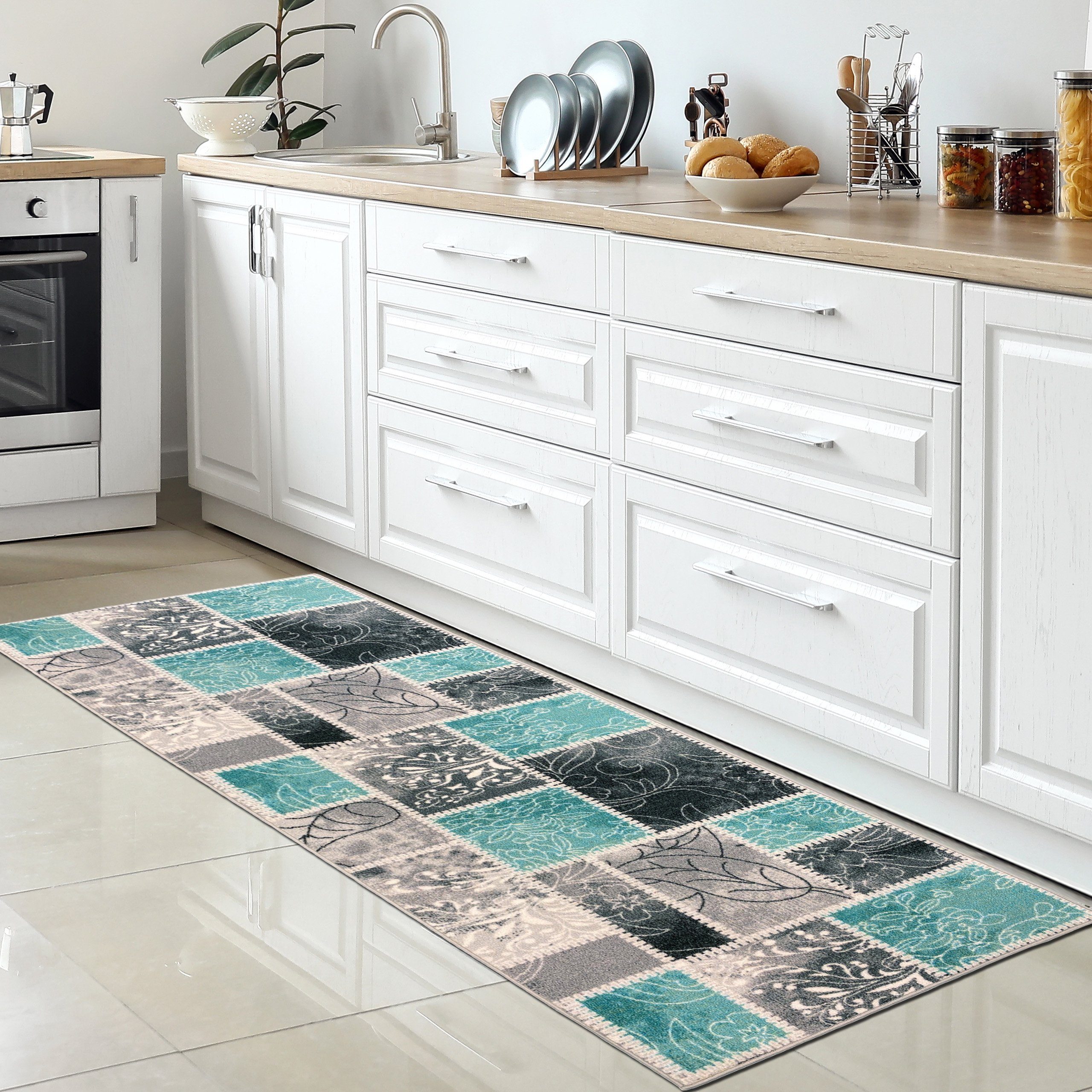 Carpetia Teppich Küchenläufer Moderner Teppich mit günstig online kaufen
