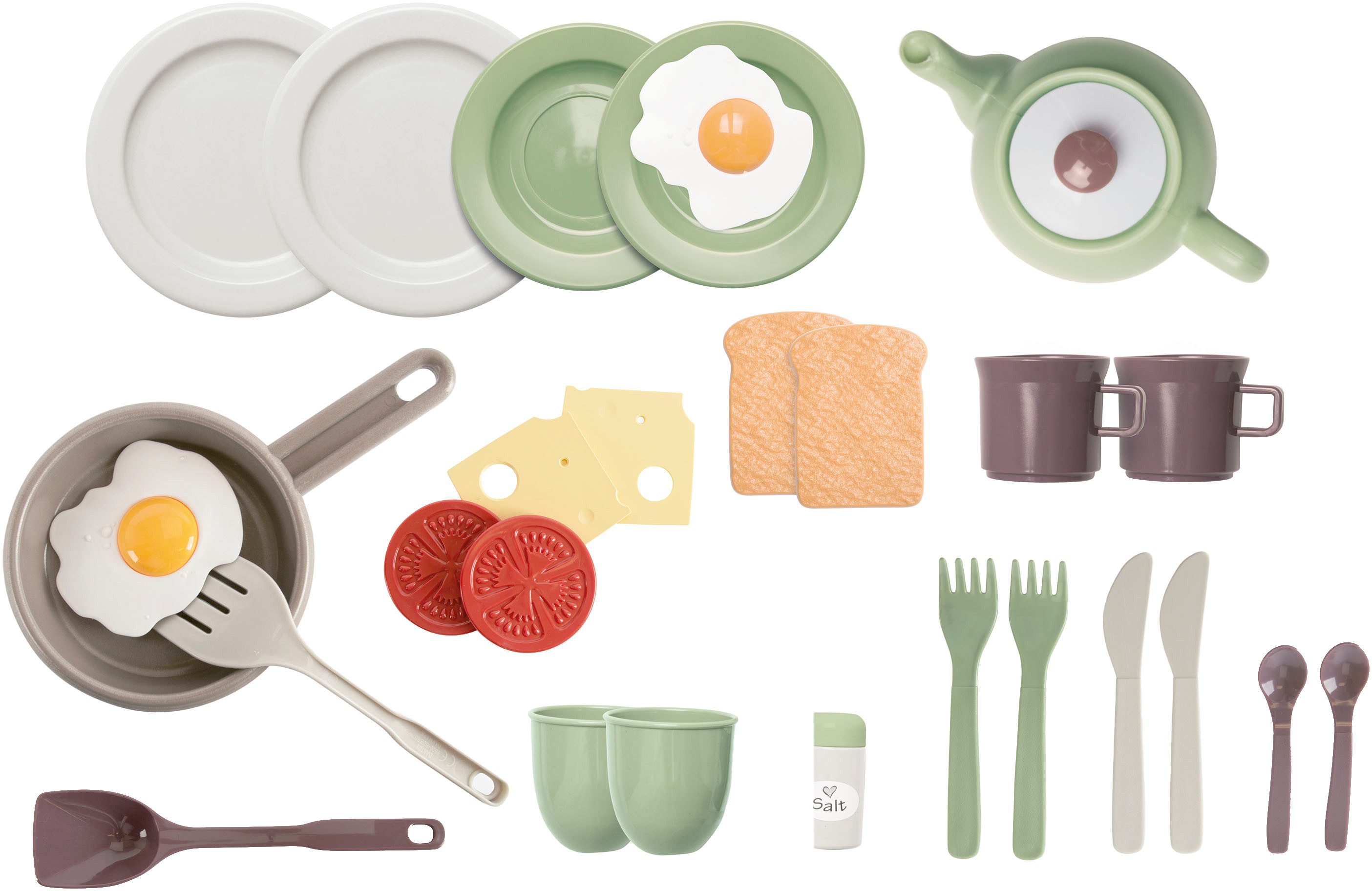 dantoy Spielgeschirr Green Garden Frühstück Set, (29-tlg), Made in Europe