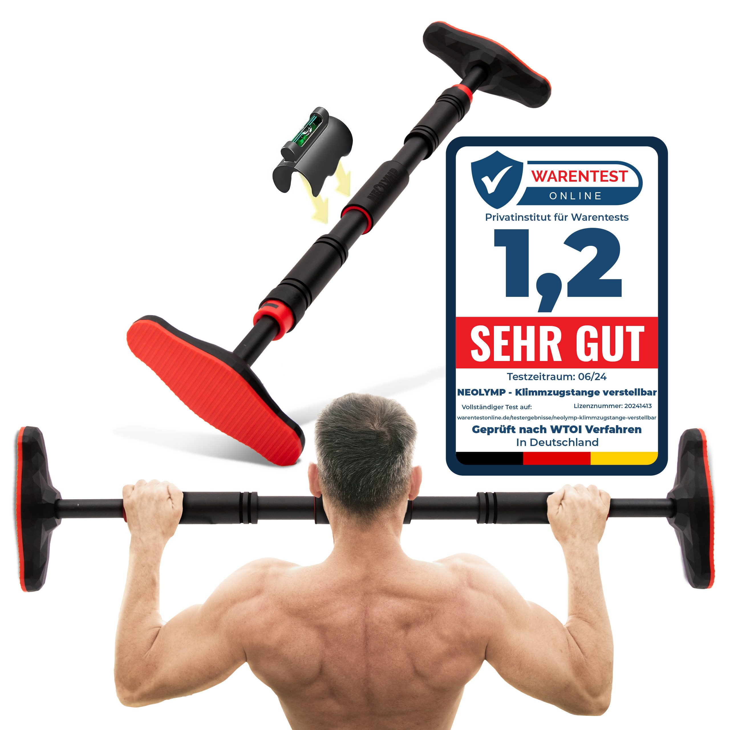 Klimmzugstange Klimmzug Hilfe - Ohne Schrauben - Klimmzugstange Türrahmen - Pull up