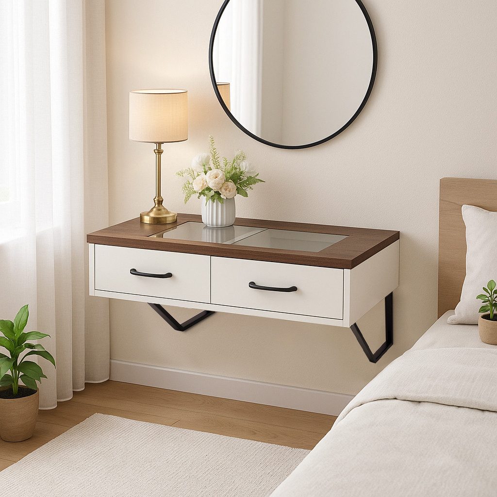 HollyHOME Schminktisch Wandmontierter Schminktisch mit transparentem Glas, günstig online kaufen