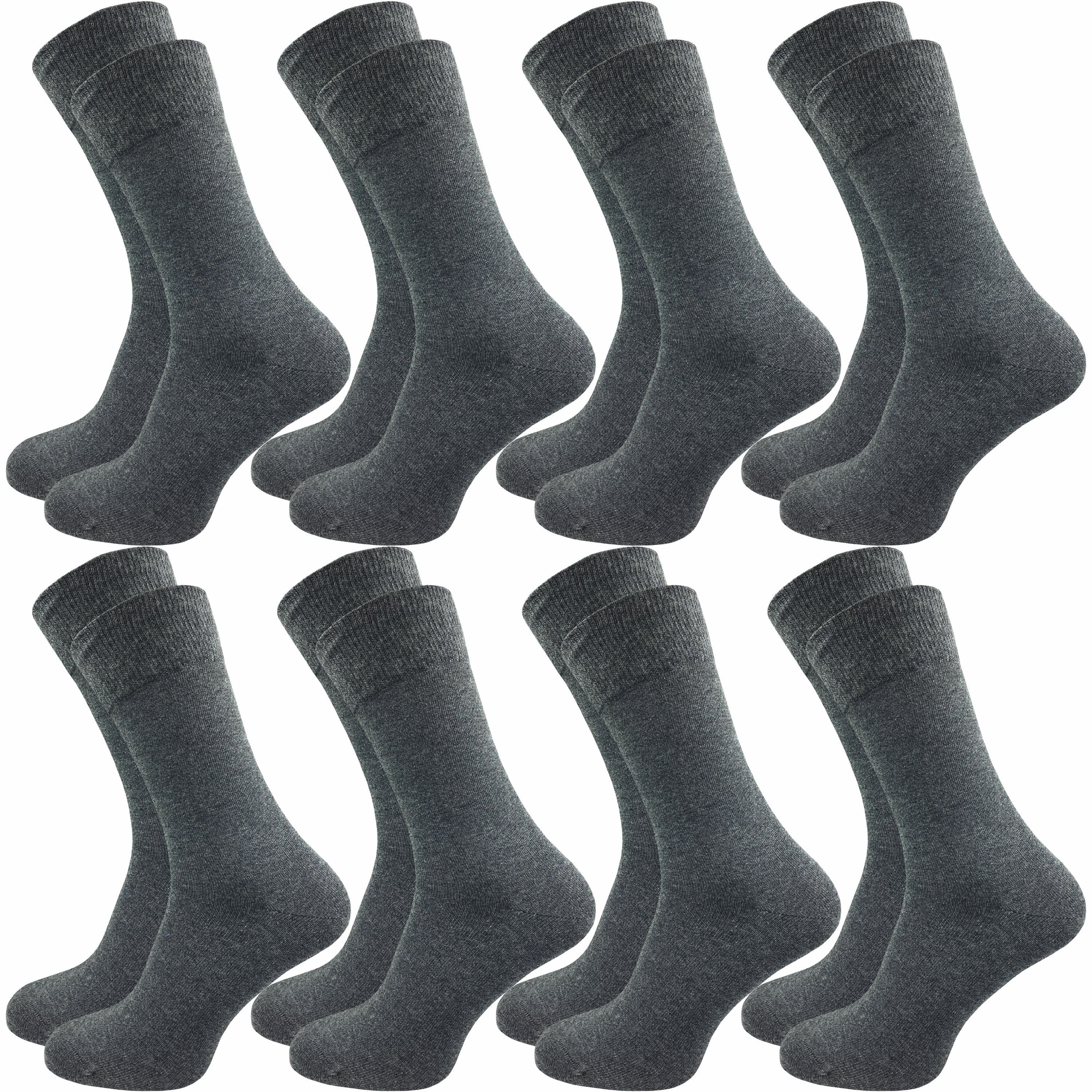 GAWILO Socken für Herren aus 100% Baumwolle - Ohne drückende Naht - mit Komfortbund (8 Paar) in schwarz, grau, blau, weiß & natur - mit handgekettelter Zehenspitze