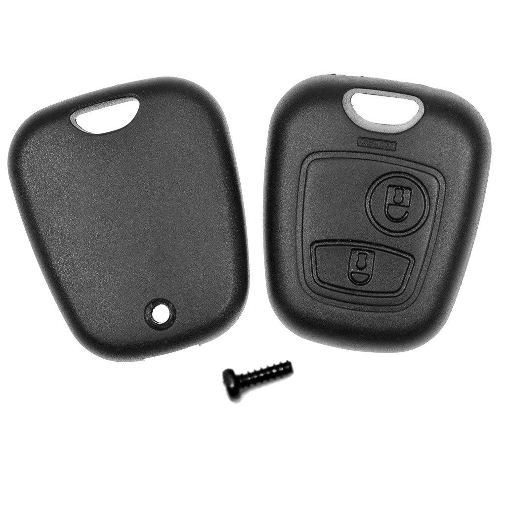 mt-key Auto Schlüssel Ersatz Gehäuse 2 Tasten + NE78 Rohling + VARTA CR2016 Knopfzelle, CR2016 (3 V), für Peugeot 406 Funk Fernbedienung