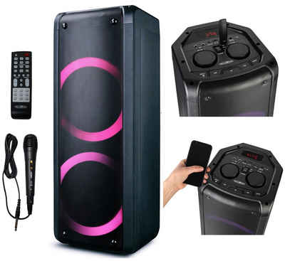 Reflexion PS09BT mit rotierenden Lichteffekten Stereo Party-Lautsprecher (Bluetooth, 500 W, Bluetooth, Radio, USB, AUX IN, Micro SD Kartenslot)