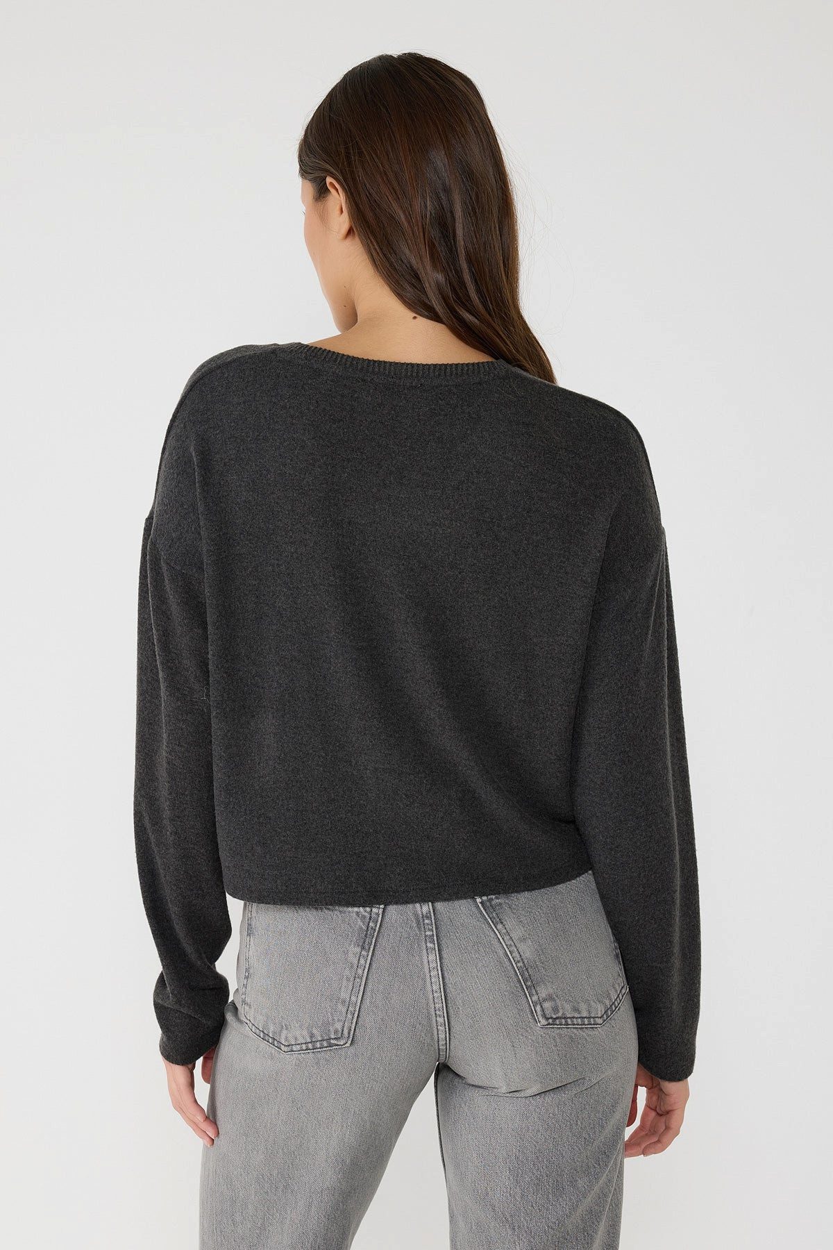 No Matter What Blusentop Langarmbluse mit Rundhalsausschnitt