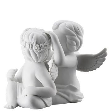 Rosenthal Engelfigur Engel gross Weiß matt Engelpaar mit Blumenkranz