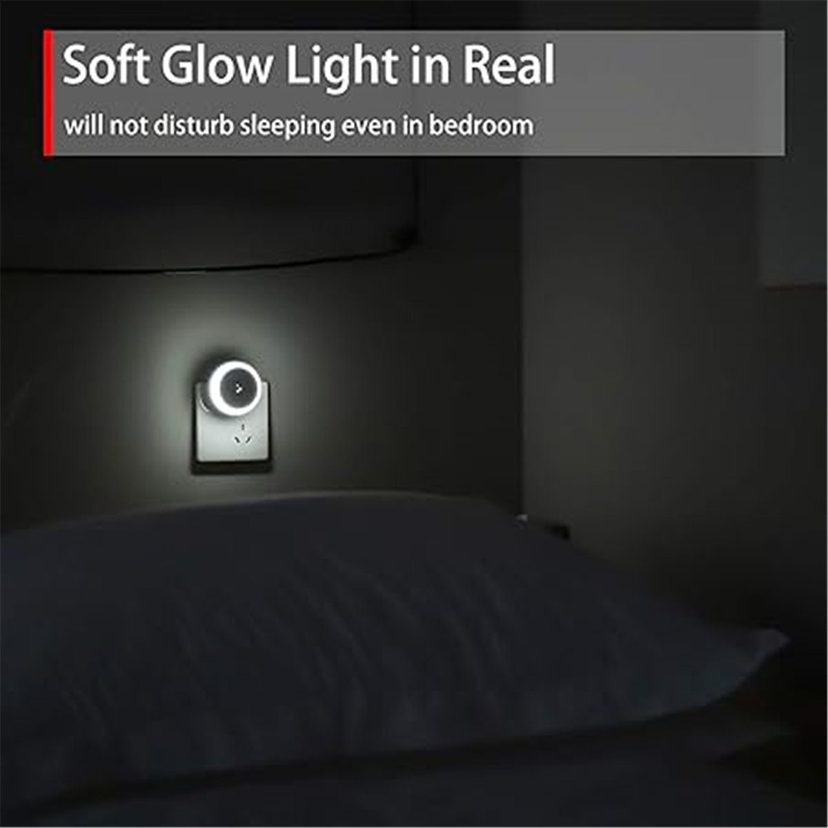 Lichteinfall sich ein LED LED-Nachtlicht Nachttischlampe aus je K&B schaltet Das und nach Weiß
