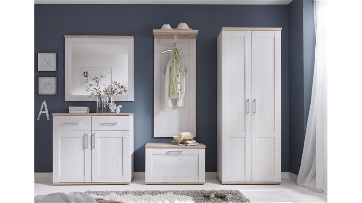 Bega Consult Garderoben-Set Garderobenset Romance 5 teilig Sibiu Lärche San Remo hell, (5-St)