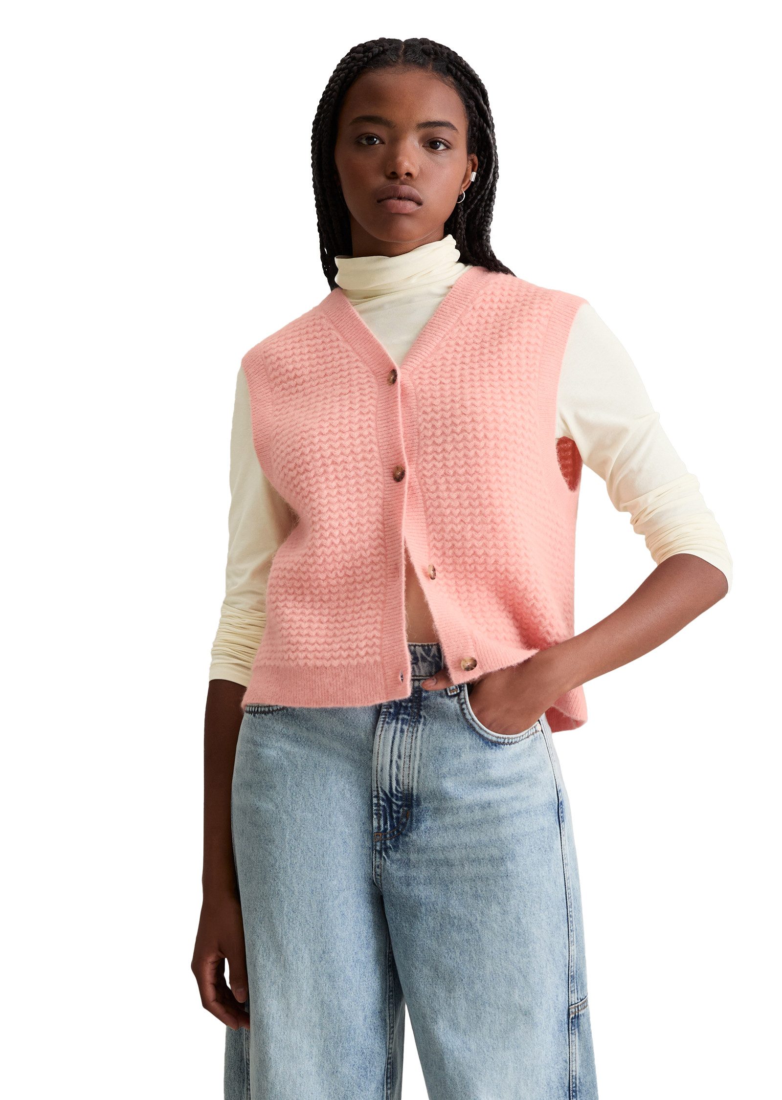 Marc O'Polo DENIM Pullunder mit Knöpfen, regular fit, aus Wolle-Mix, modern günstig online kaufen