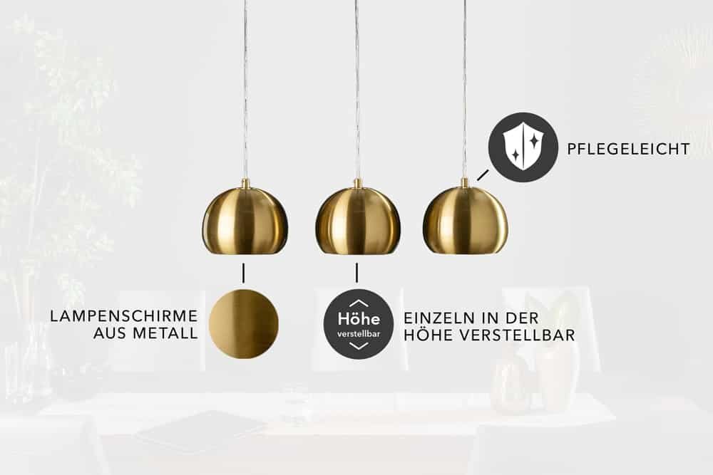 riess-ambiente Hängeleuchte GOLDEN BALL gold, ohne Leuchtmittel, Wohnzimmer · Metall · Esszimmer · Modern Design