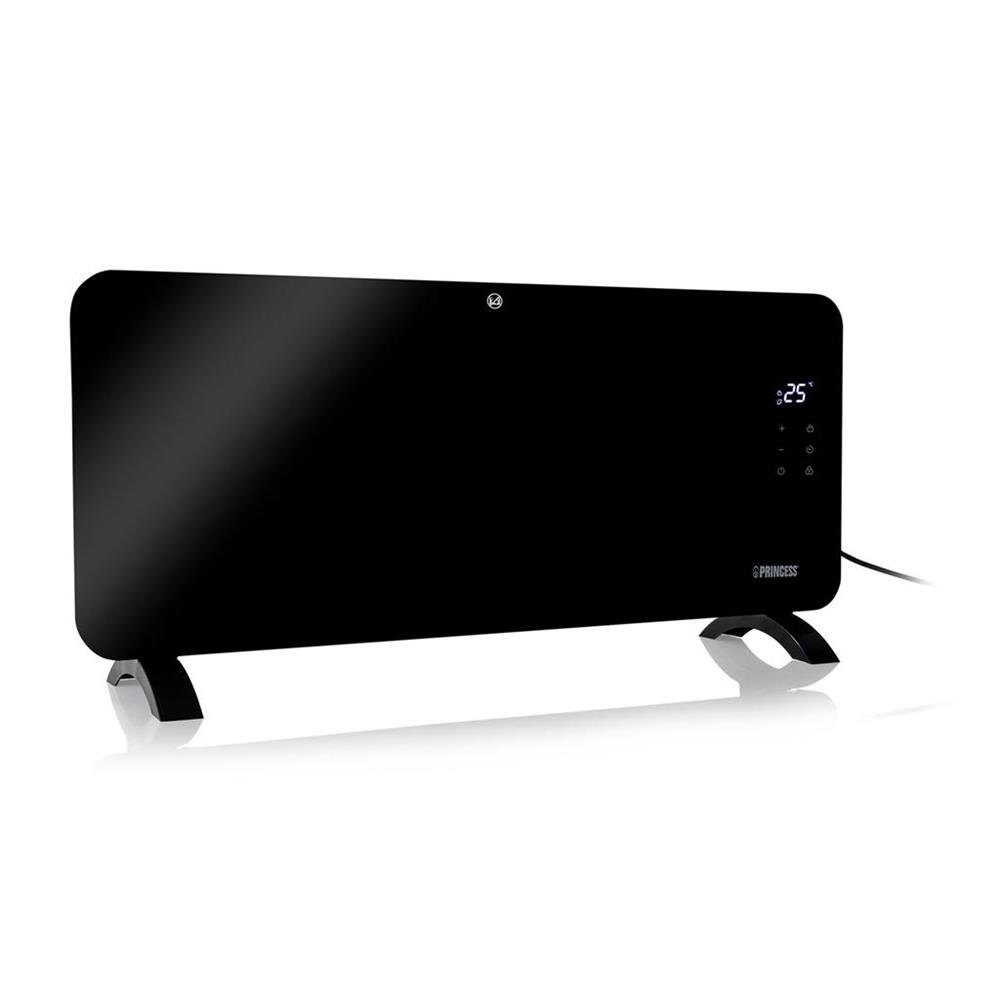 PRINCESS Heizgerät 2000S Smartes Flächenheizgerät Konvektor, 2000 W, Smarte Elektroheizung, aus Glas, Wandmontage, wetterbeständig