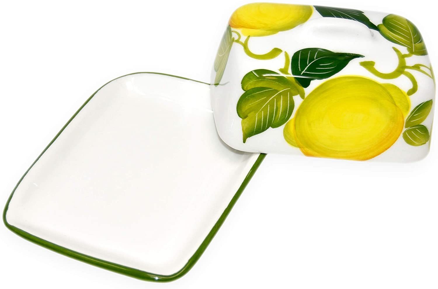 Lashuma Butterdose Zitrone, Keramik, (1-tlg., 12 x 9 cm), Behälter für Butter 125 g oder Magarine