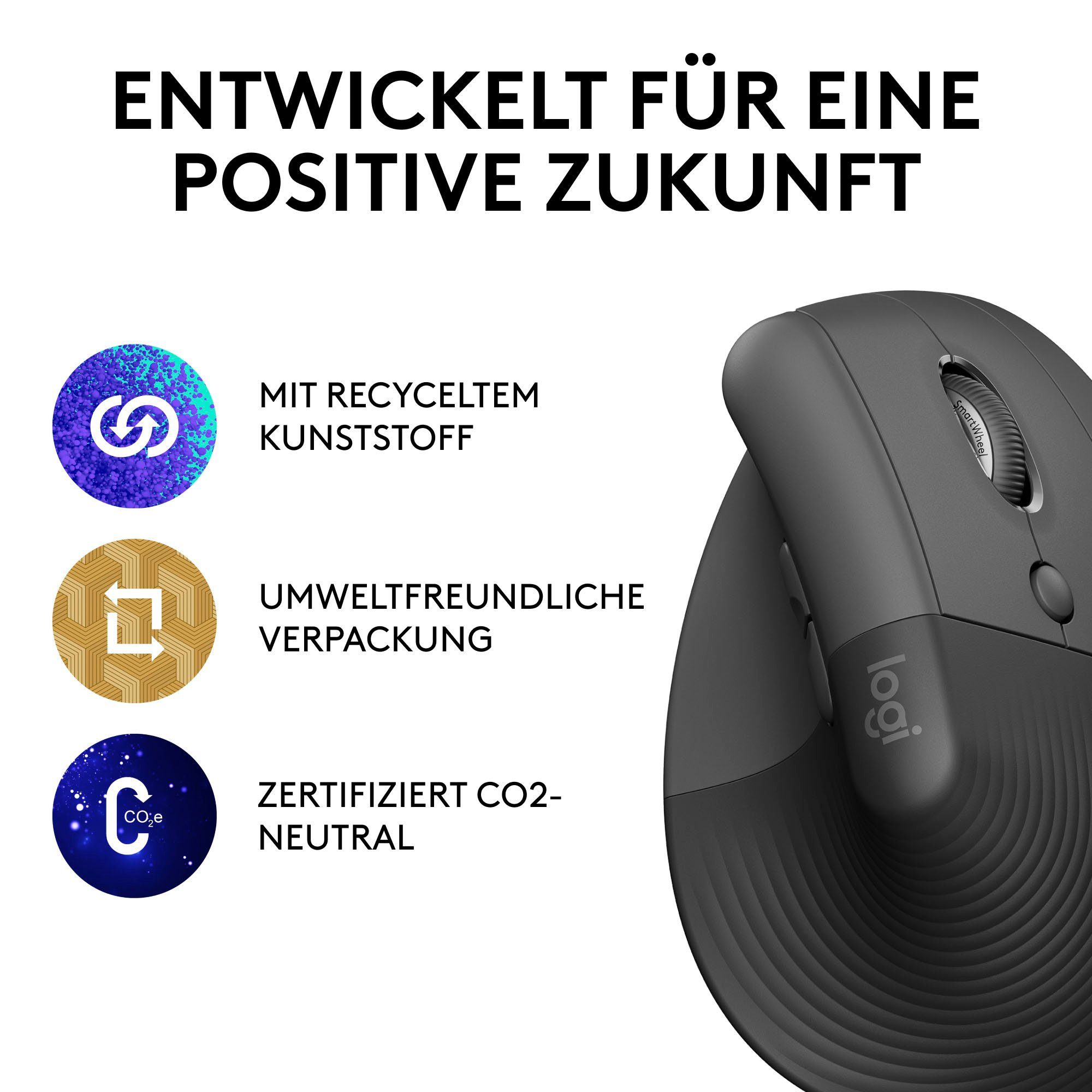 Logitech Lift Right Vertical ergonomische Maus (Bluetooth)