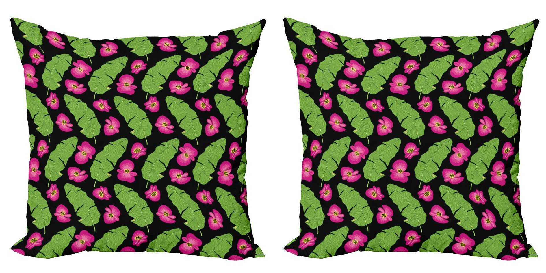 Kissenbezüge Modern Accent Doppelseitiger Digitaldruck, Abakuhaus (2 Stück), Luau Banana Palm und Blumen