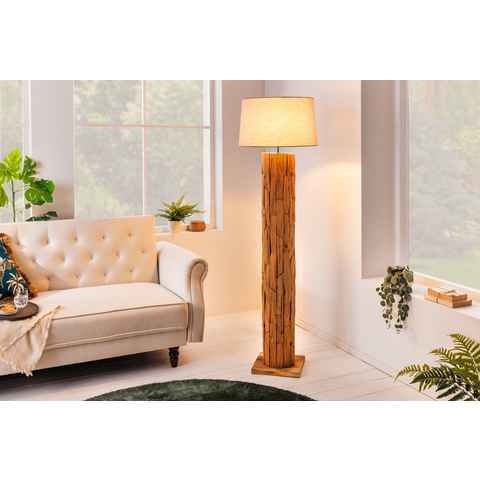 riess-ambiente Stehlampe ROOTS 160cm grau, ohne Leuchtmittel, Wohnzimmer · Massivholz · Leinen · Handarbeit · Maritim