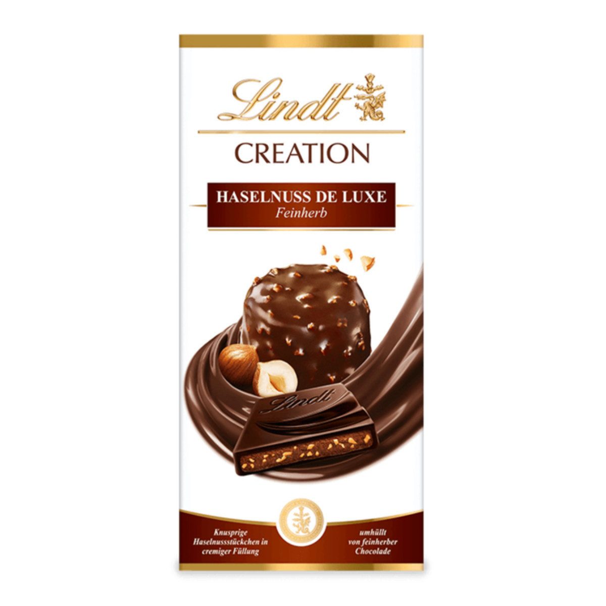 LINDT Schokolade, Lindt Creation Haselnuss de Luxe mit feinherber Schokolade 150g