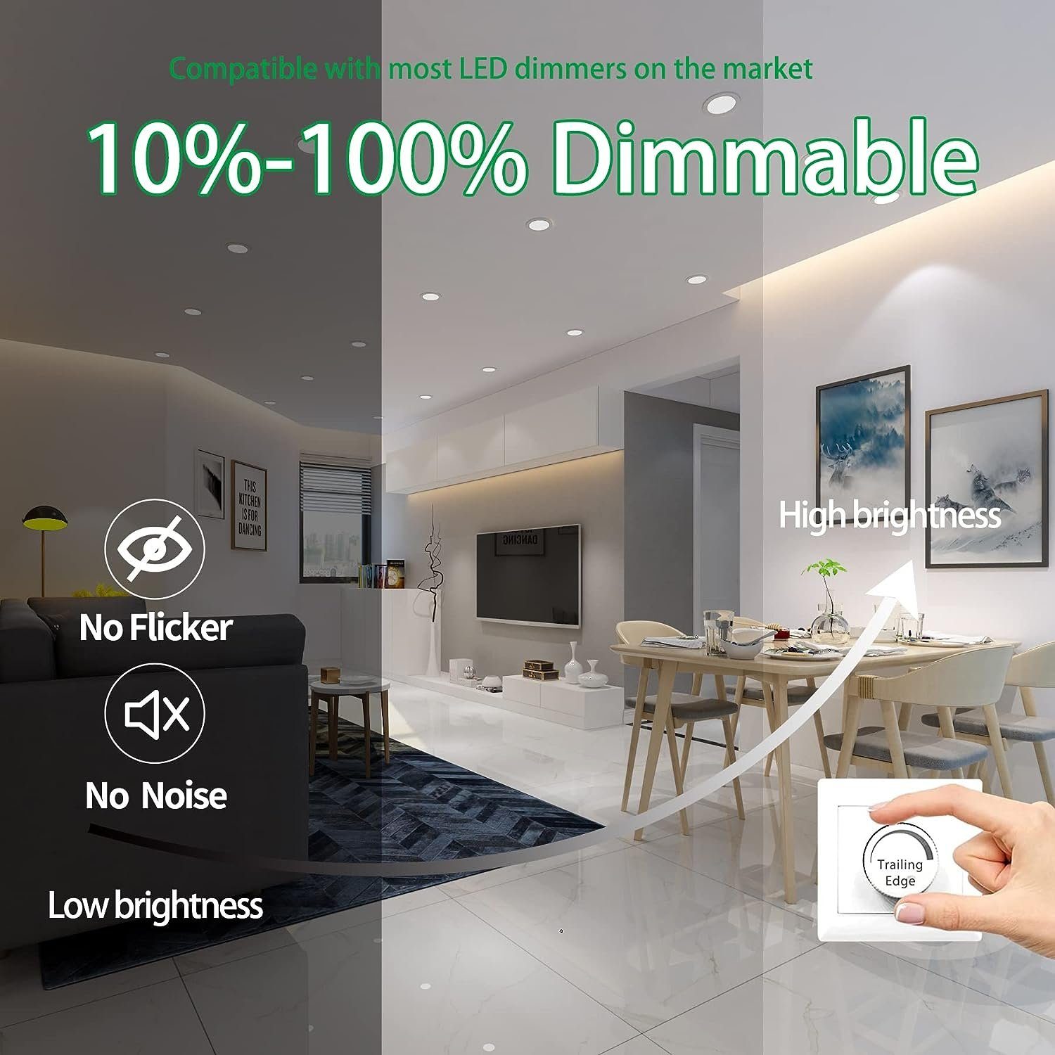 Diyarts LED Deckenspots, LED fest integriert, Warmweiß, Set mit 6 ultraflac günstig online kaufen