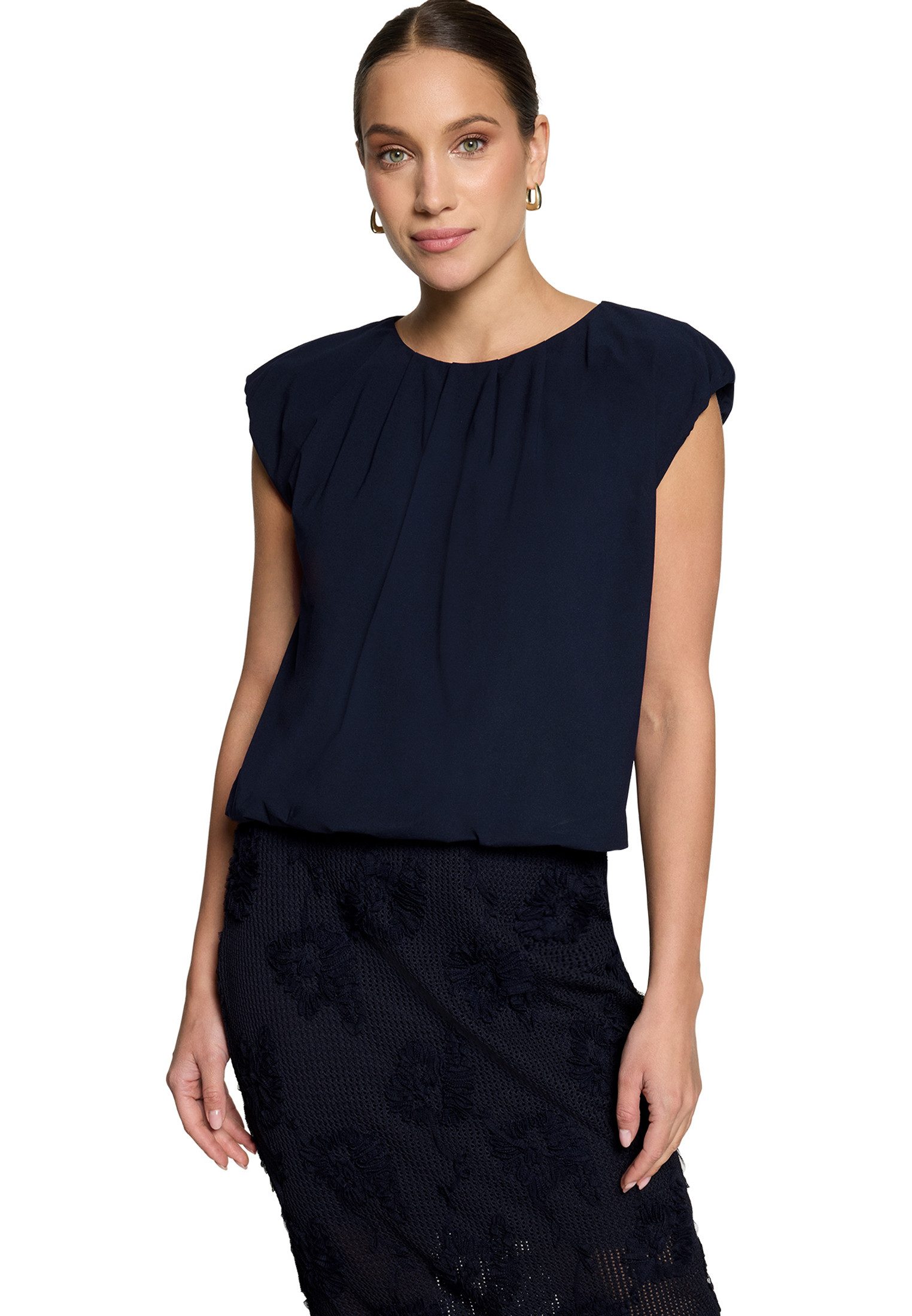 Zero T-Shirt Damen mit Rundhalsausschnitt (1-tlg) Falten