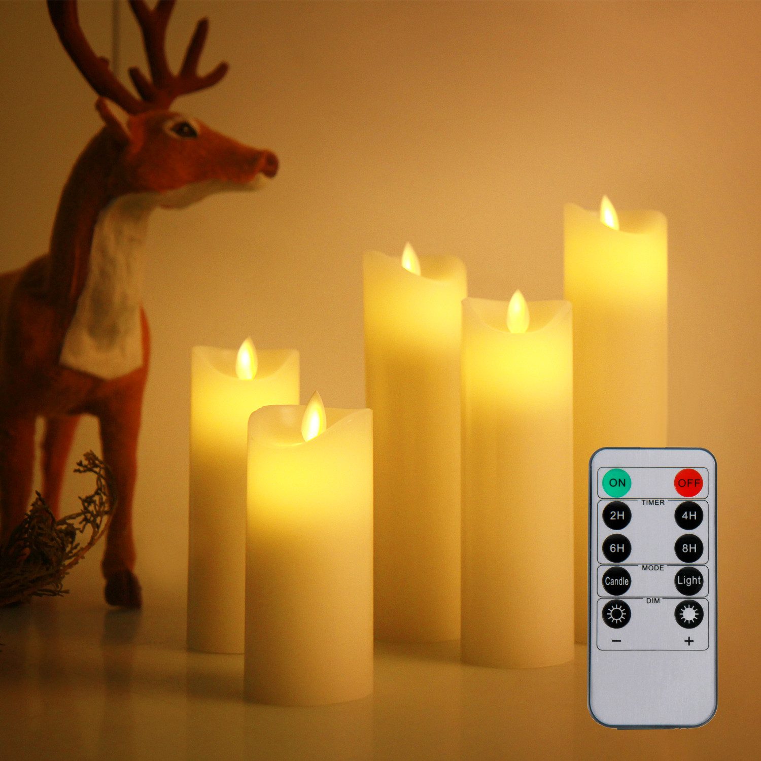 CCLIFE LED-Kerze LED Kerzen 3er 5er Set mit Fernbedienung Timer Funktion