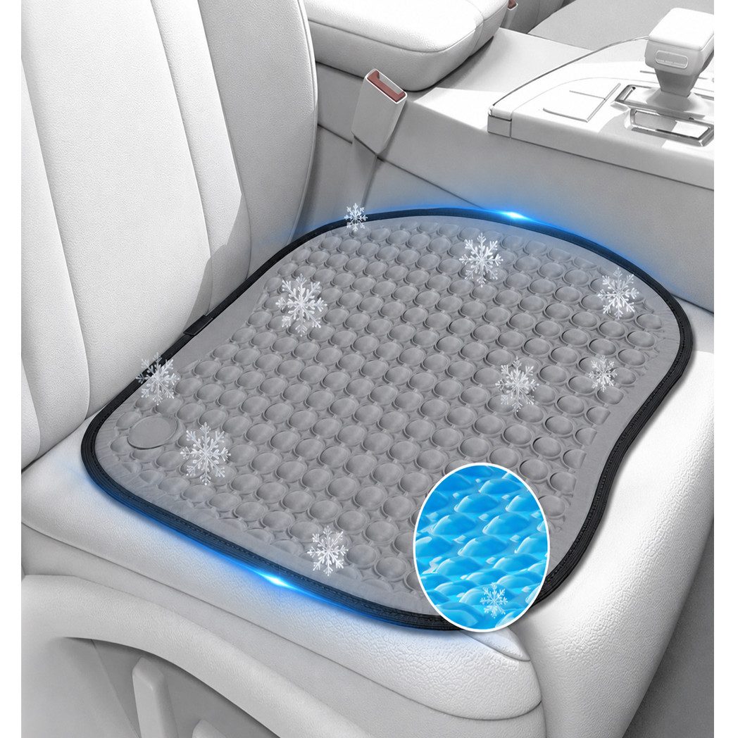Diwzbyn Autositzauflage Autositzkissen Kühlend, Gel Sitzkissen 46×47×3 cm, Kühlender Sitzkomfort für Auto, Büro & Zuhause