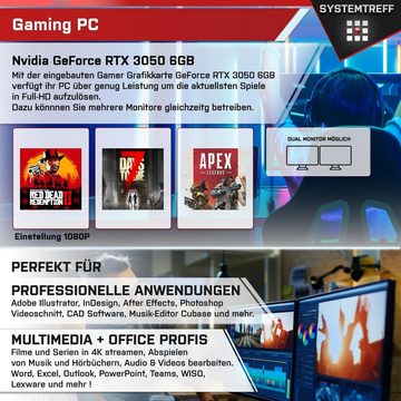 SYSTEMTREFF Basic Gaming-PC (AMD Ryzen 3 4100, GeForce RTX 3050, 16 GB RAM, 512 GB SSD, Luftkühlung, Windows 11, WLAN)