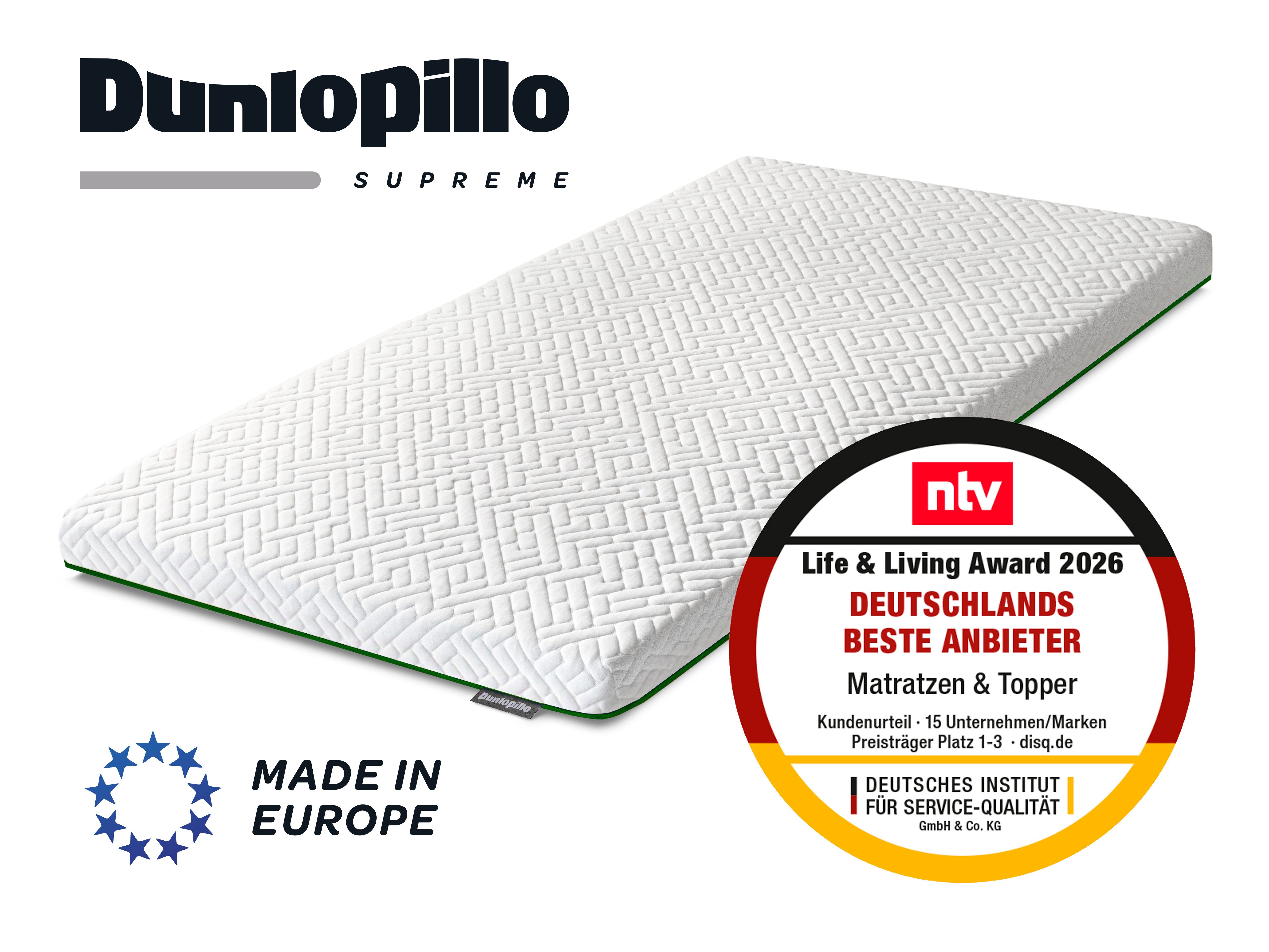 Dunlopillo, Topper Dunlopillo Supreme, 7 cm hoch, Kaltschaum, Ideal für Personen mit Neigung zu nächtlichem Schwitzen