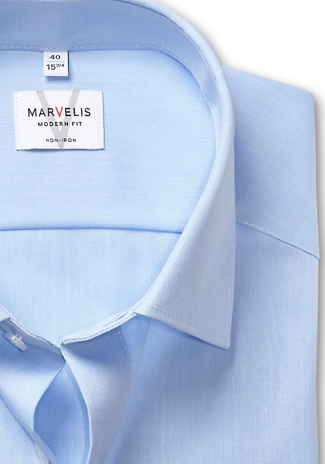 MARVELIS Langarmhemd Businesshemd, Basic, New-Kentkragen, leicht tailliert günstig online kaufen