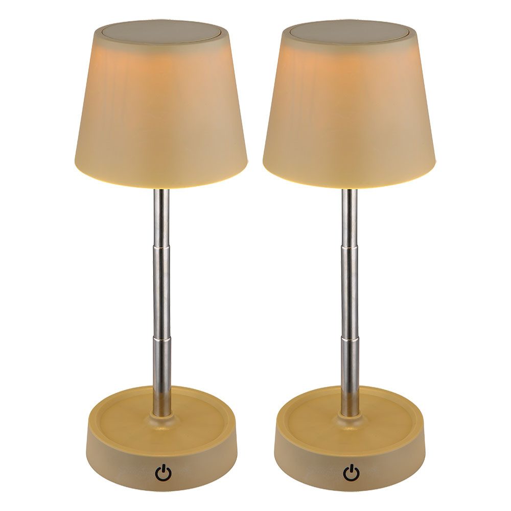 GLOBO LIGHTING Schreibtischlampe, LED-Leuchtmittel fest verbaut, Warmweiß, 2x Tischlampe Tischleuchte Nachttischleuchte Touchdimmer stufenlos