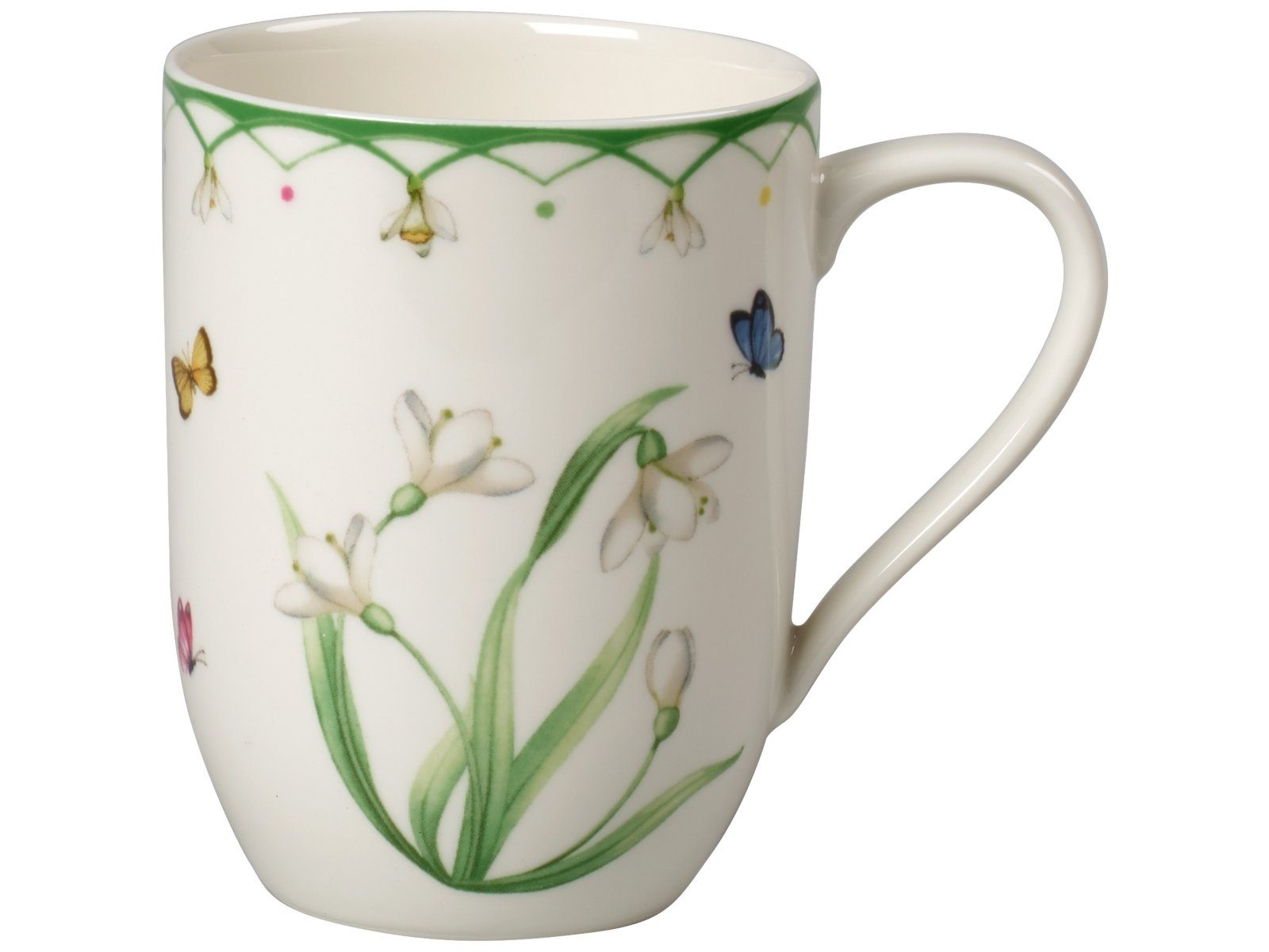 Villeroy & Boch Becher Colourful Spring Becher mit Henkel 0,37l Set6, Premium Porcelain