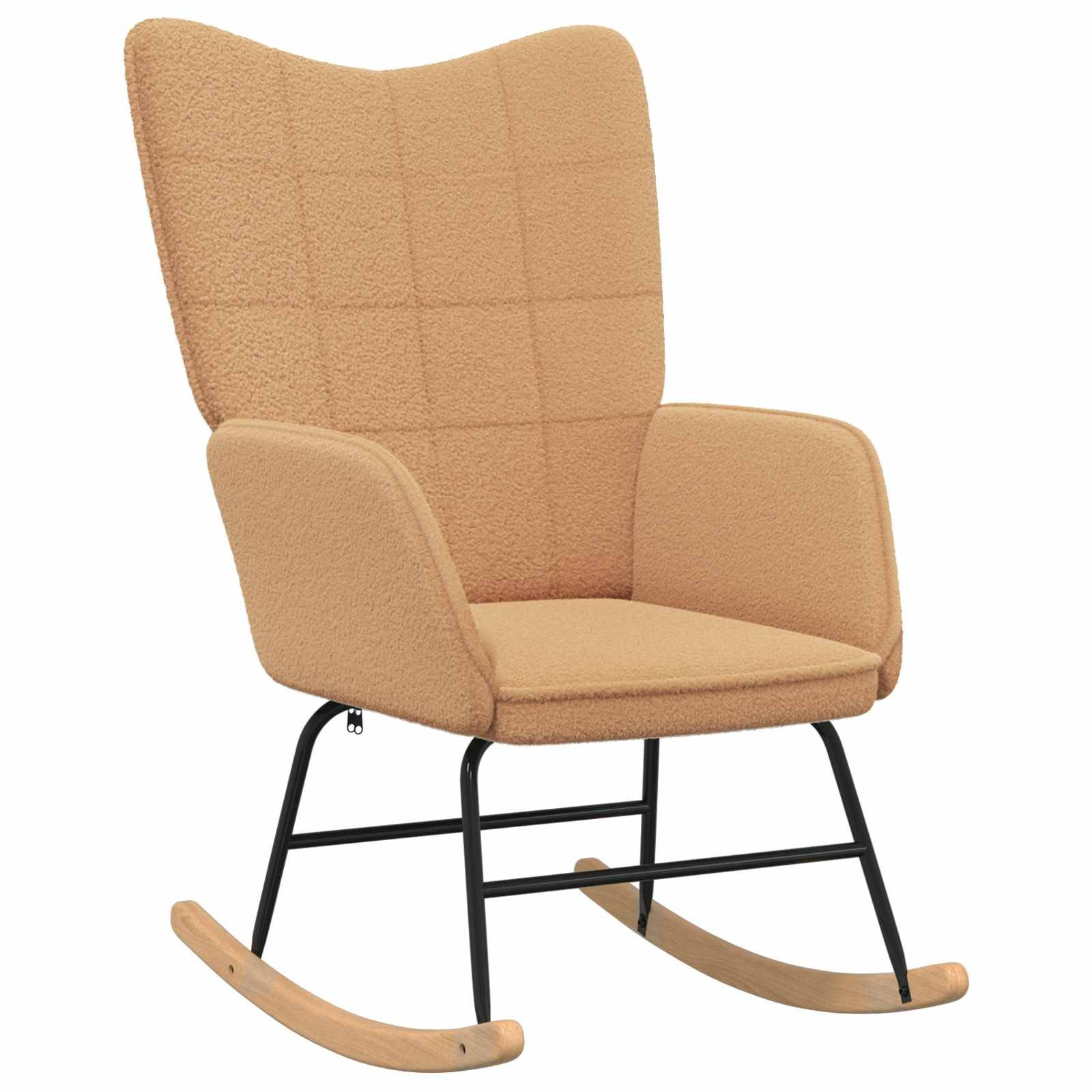 vidaXL Sessel Schaukelstuhl Beige Sherpa-Stoff (1-St)