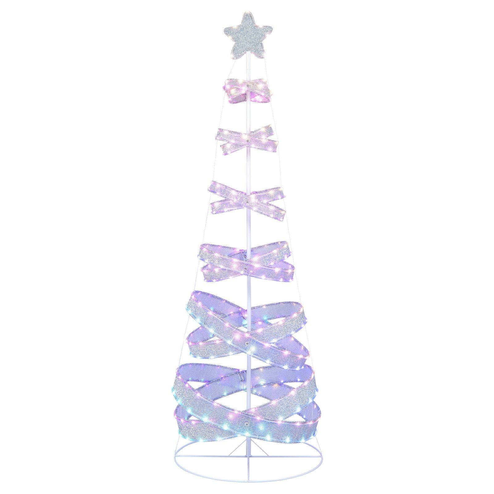 COSTWAY Dekobaum, 210cm LED Spiral Weihnachtsbaum mit 341 LEDs & 34 Lichtmodi