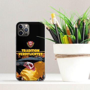 DeinDesign Handyhülle SG Dynamo Dresden Fanartikel SGD Tradition Verpflichtet Dynamo Dresden, Apple iPhone 12 Pro Silikon Hülle Bumper Case Handy Schutzhülle