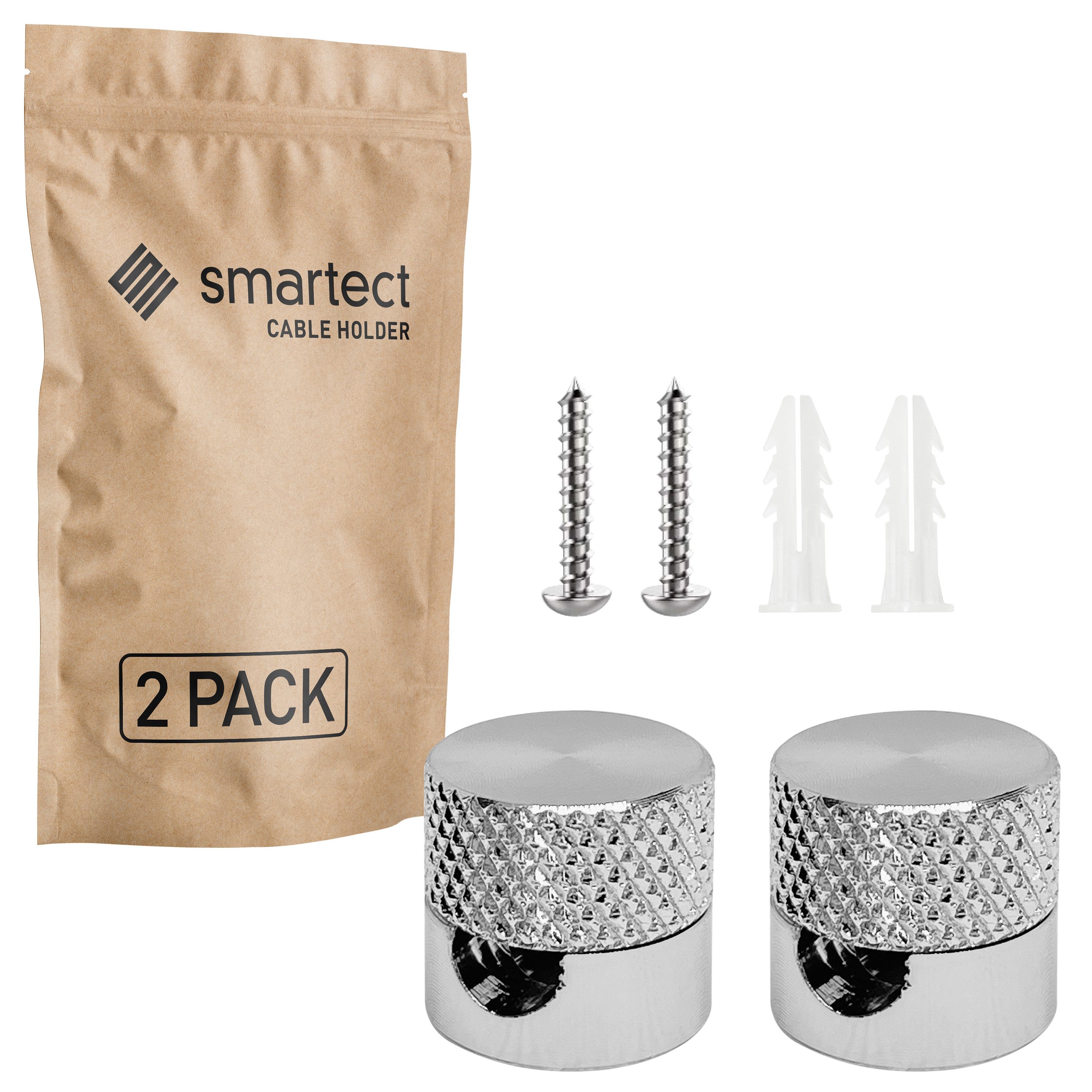 smartect Kabelzubehör Wand- & Deckenpins Aluminium geriffelt für Lampenkabel, (Set, 2-tlg)