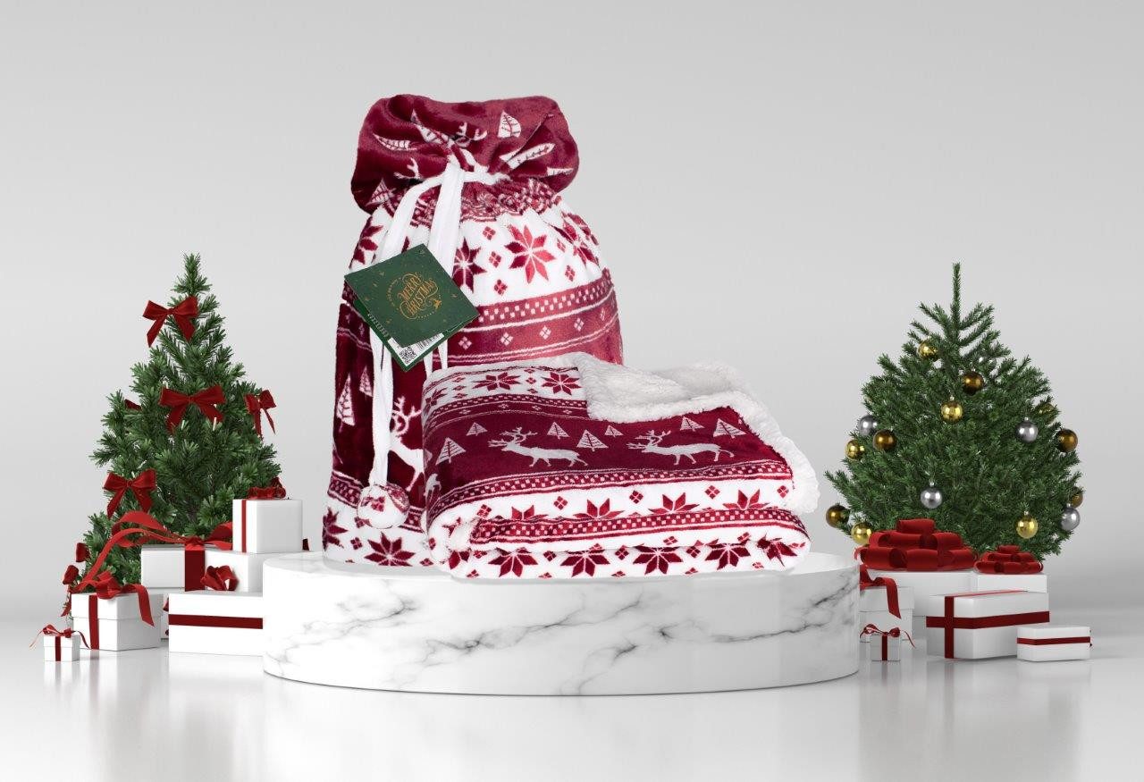 texpot Tagesdecke Kuscheldecke 150x200 als Geschenk im Sack Weihnachten – Bild 3 von 5