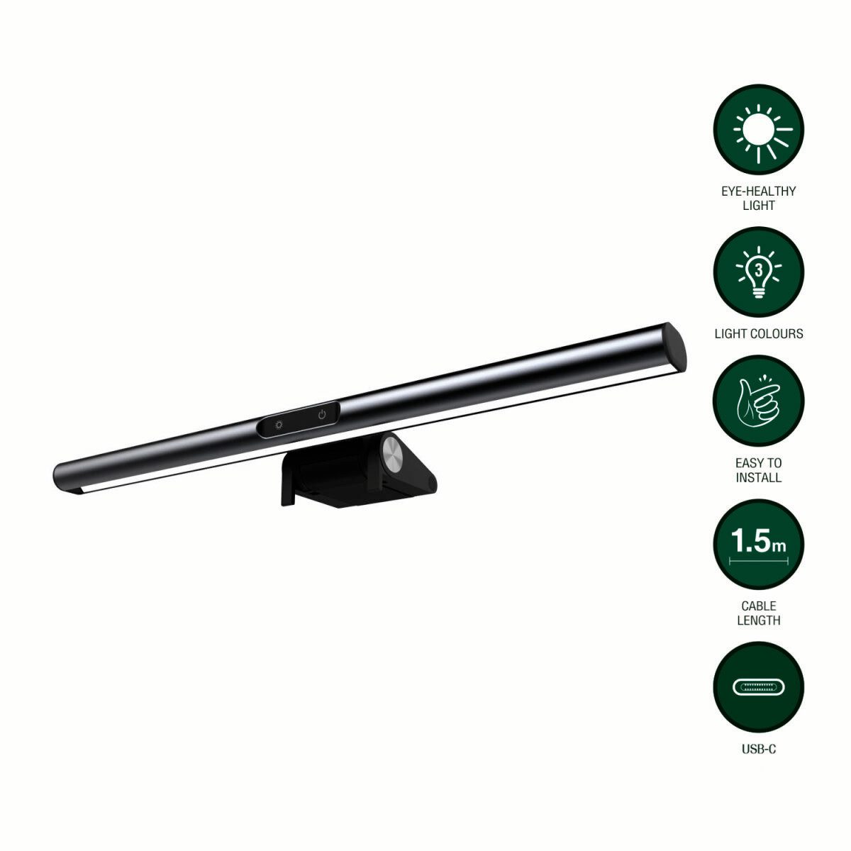 4smarts Klemmleuchte LightBar, LED fest integriert, Farbwechsler, Kaltweiß, Warmweiß, Stufenlos Helligkeit und Farbtemperatur anpassen