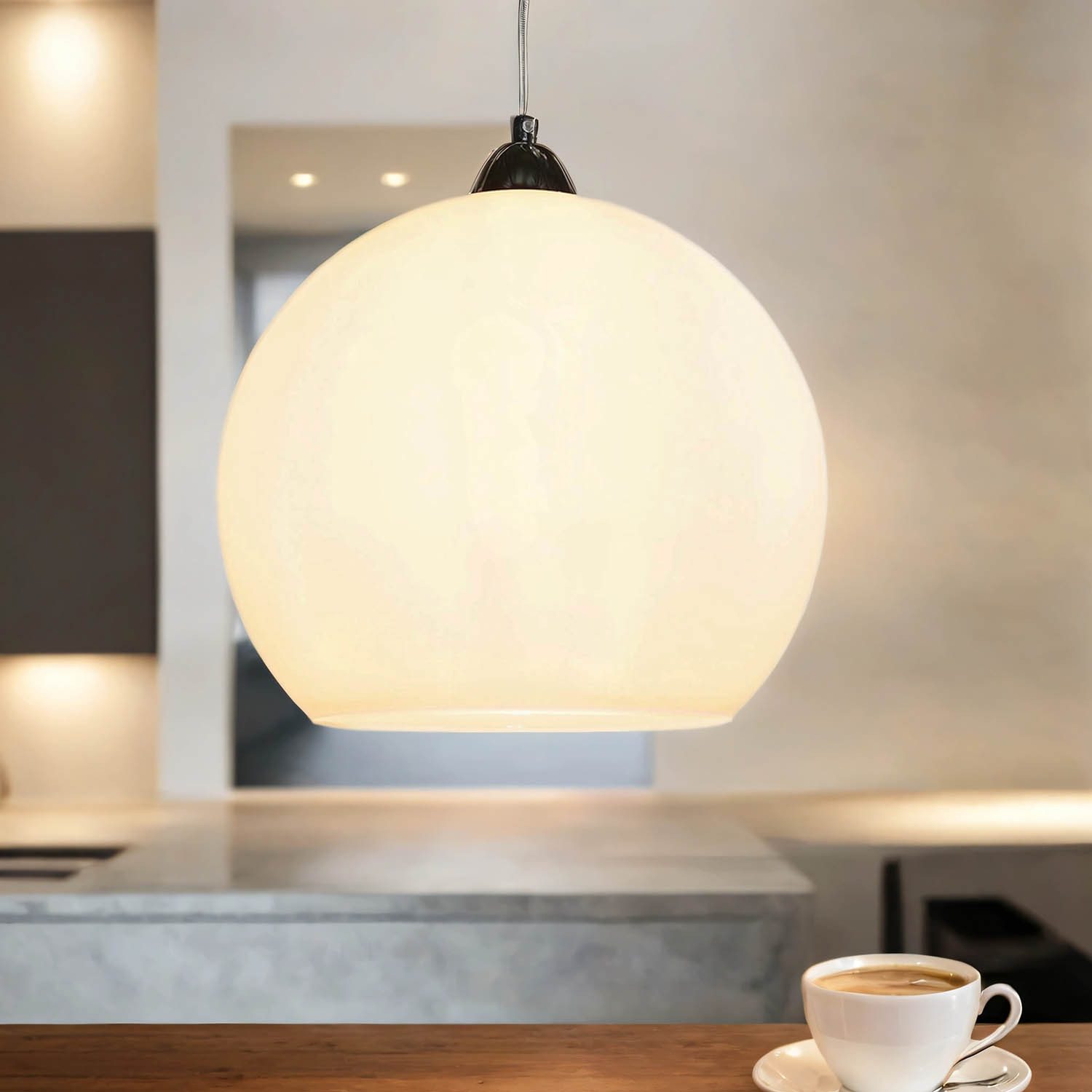 Licht-Erlebnisse Pendelleuchte BILBAO, ohne Leuchtmittel, Hängelampe Kugel günstig online kaufen
