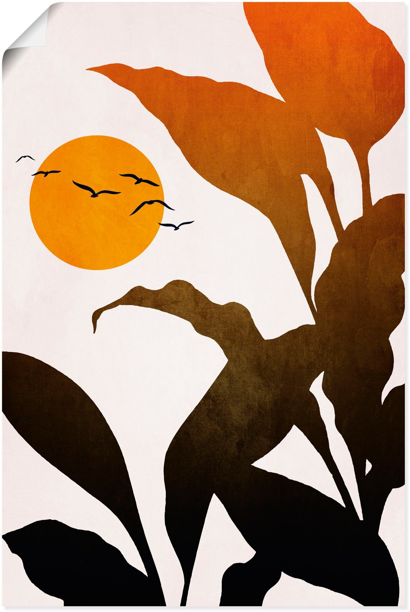 Artland Wandbild Größen Alubild, oder Mystischer Blätterbilder St), Poster Fluss, versch. Leinwandbild, in als (1 Wandaufkleber