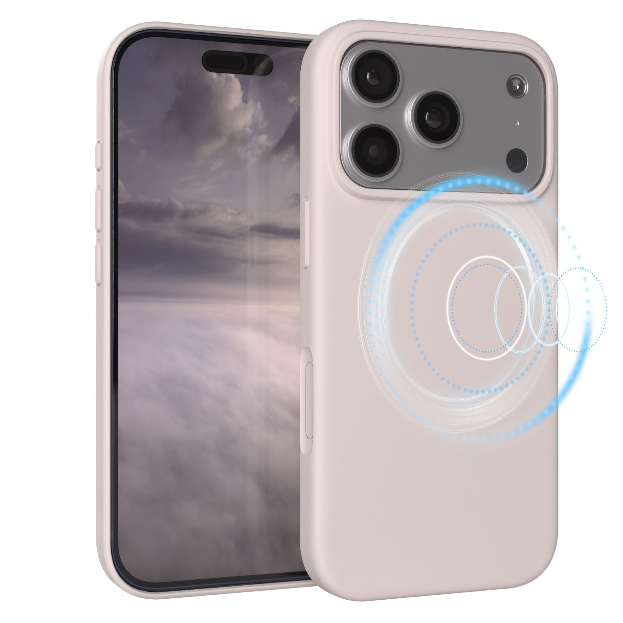 EAZY CASE Handyhülle für Apple iPhone 17 Pro Hülle Silikon 6,3 Zoll, Schutzhülle TPU MagSafe und Kameraschutz stoßfest Handyhülle Rose