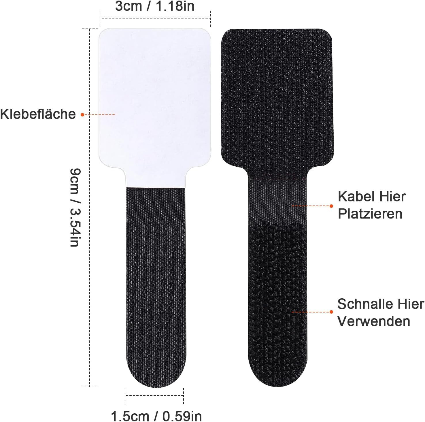 SURFOU Kabelbinder Kabelhalter selbstklebend 60er Set für Kabelmanagement – Bild 5 von 5