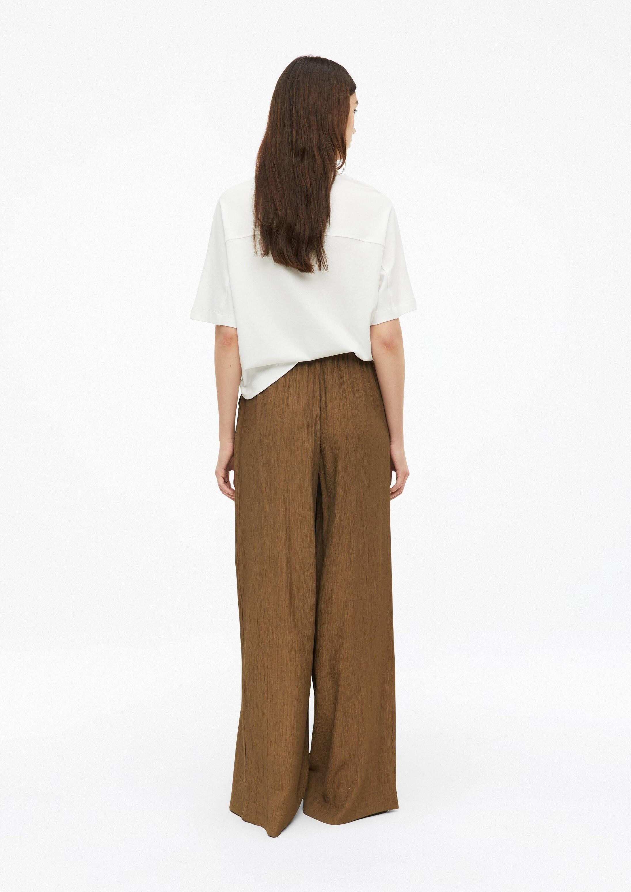 s.Oliver Chinos Hose Gecrêpte Wide-Leg-Hose mit Eingrifftaschen