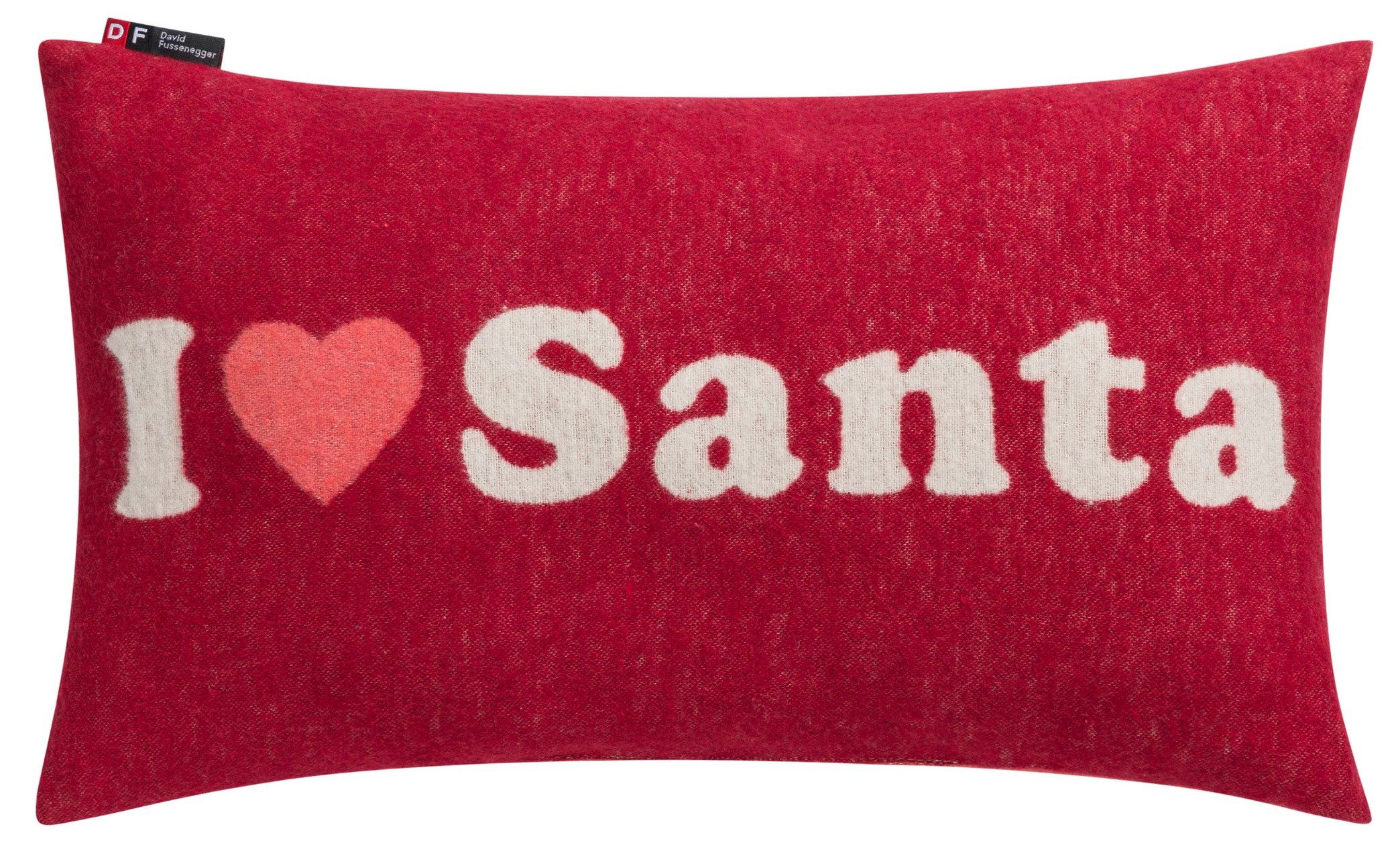 DAVID FUSSENEGGER Декоративные подушки gefüllt Silvretta 'I love santa' 30 x 50 cm Bordeaux- Rot