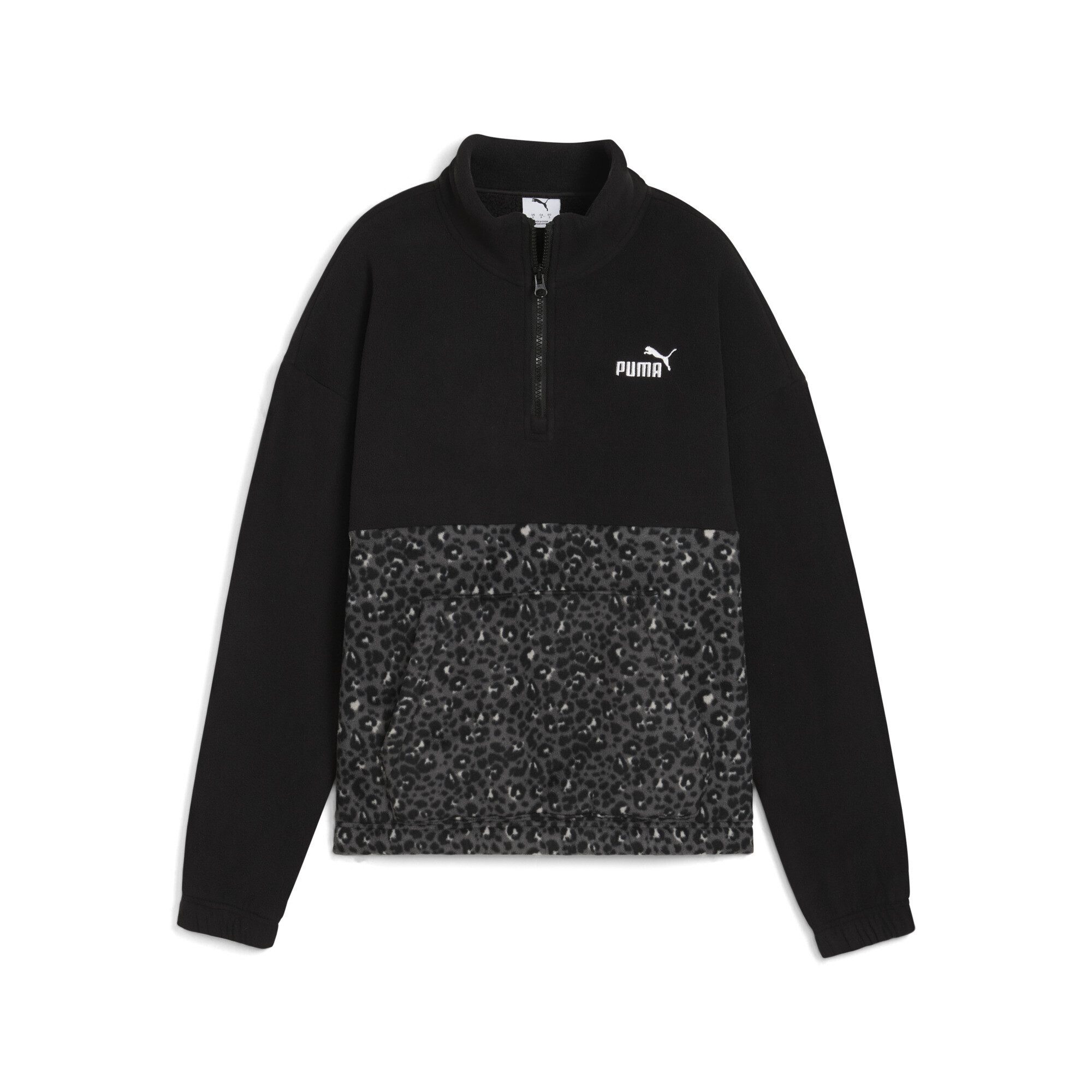 PUMA Sweatshirt Essentials Relaxed Crew Sweatshirt mit Animal-Print Damen